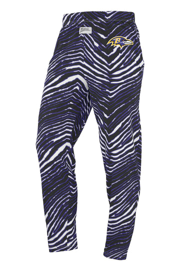 Zubaz NFL Baltimore Ravens Adult Unisex 3 Color Zebra Z88 Direct Embroidered Logo Pants