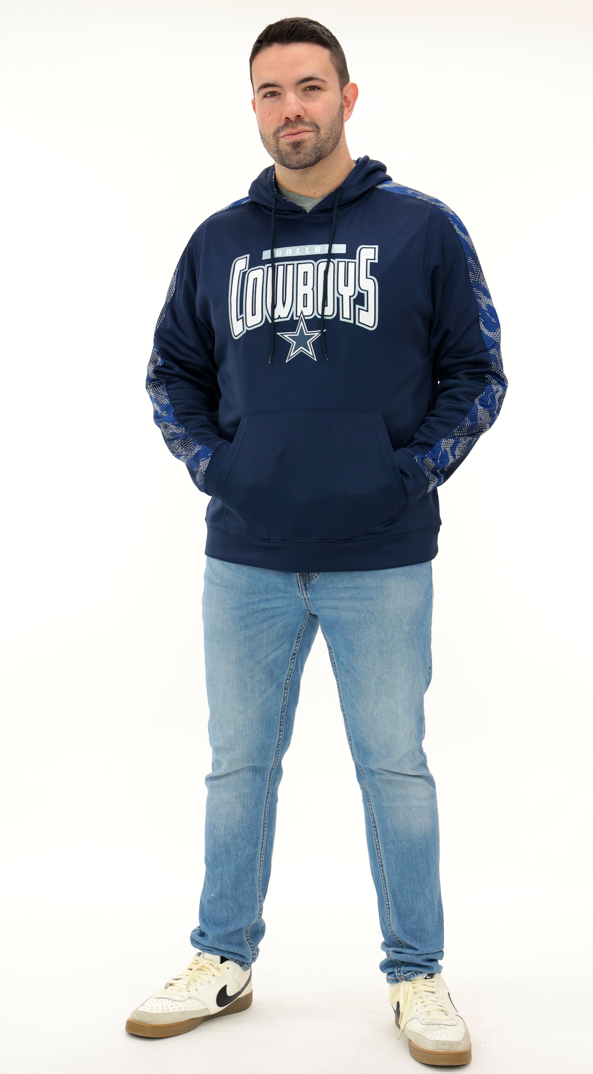 Zubaz NFL Men's Pullover Hoodie With Viper Stripe, Dallas Cowboys
