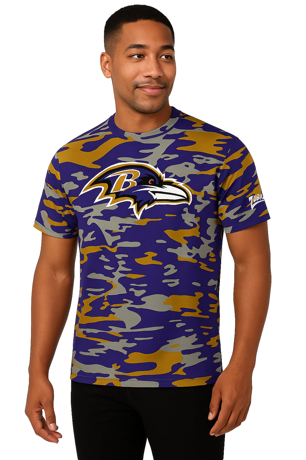 Zubaz NFL Men's Camo Alternate Color Short Sleeve T-Shirt, Baltimore R