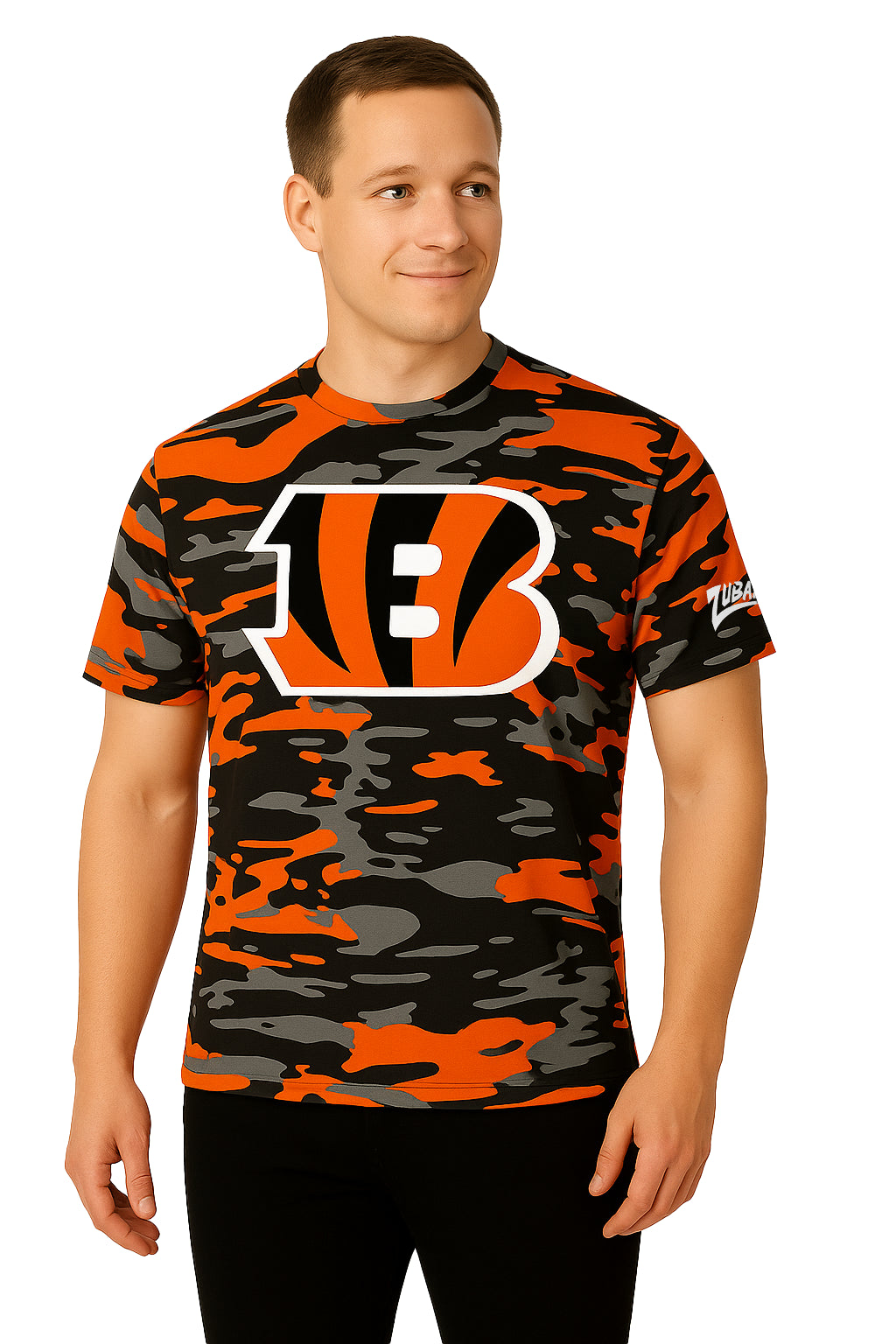 Zubaz NFL Men's Camo Alternate Color Short Sleeve T-Shirt, Cincinnati