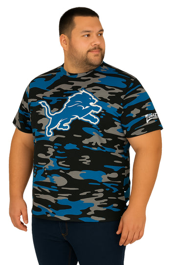 Zubaz NFL Men's Camo Alternate Color Short Sleeve T-Shirt, Detroit Lions