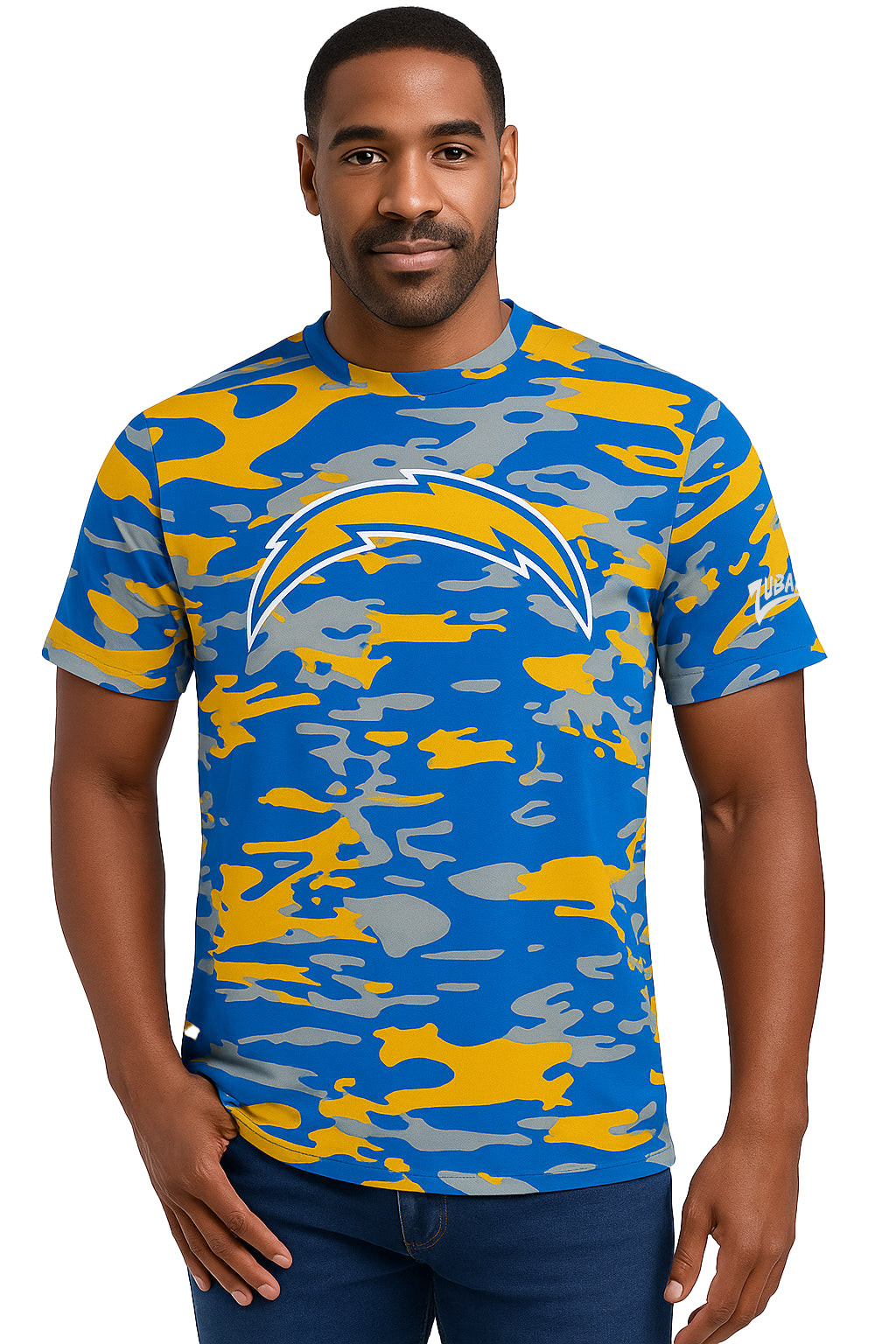 Zubaz NFL Men's Camo Alternate Color Short Sleeve T-Shirt, Los Angeles