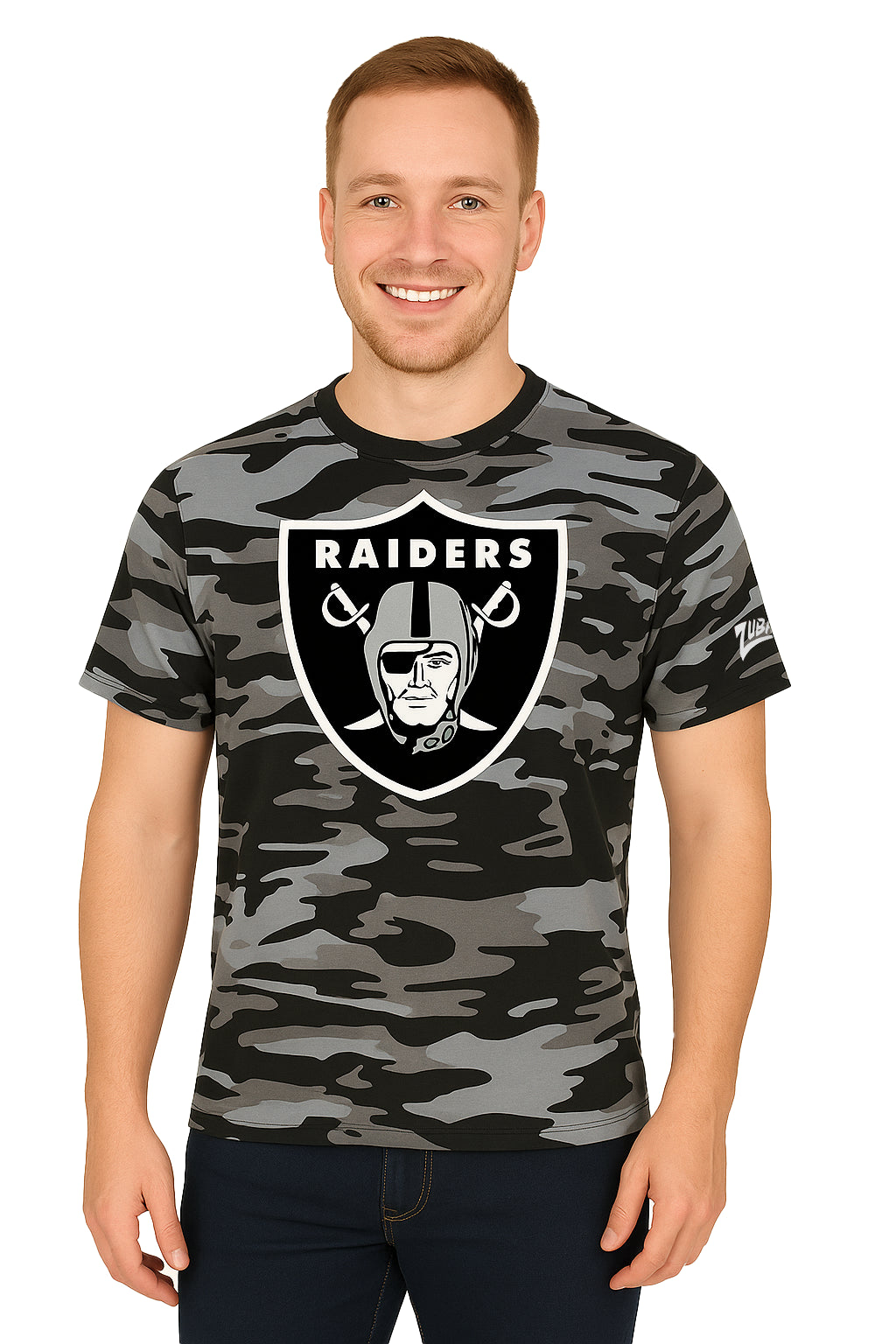 Zubaz NFL Men's Camo Alternate Color Short Sleeve T-Shirt, Las Vegas R