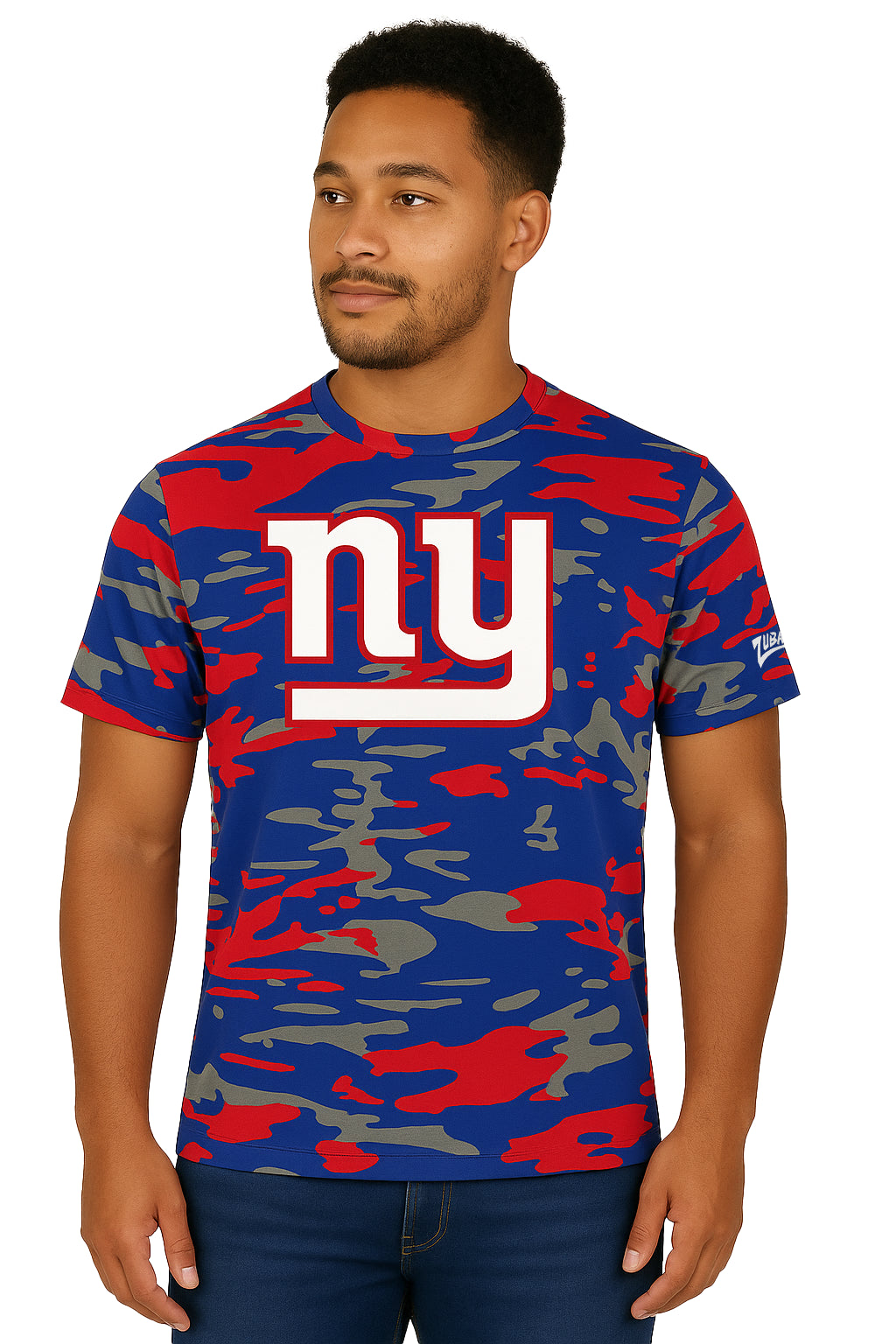 Zubaz NFL Men's Camo Alternate Color Short Sleeve T-Shirt, New York Gi