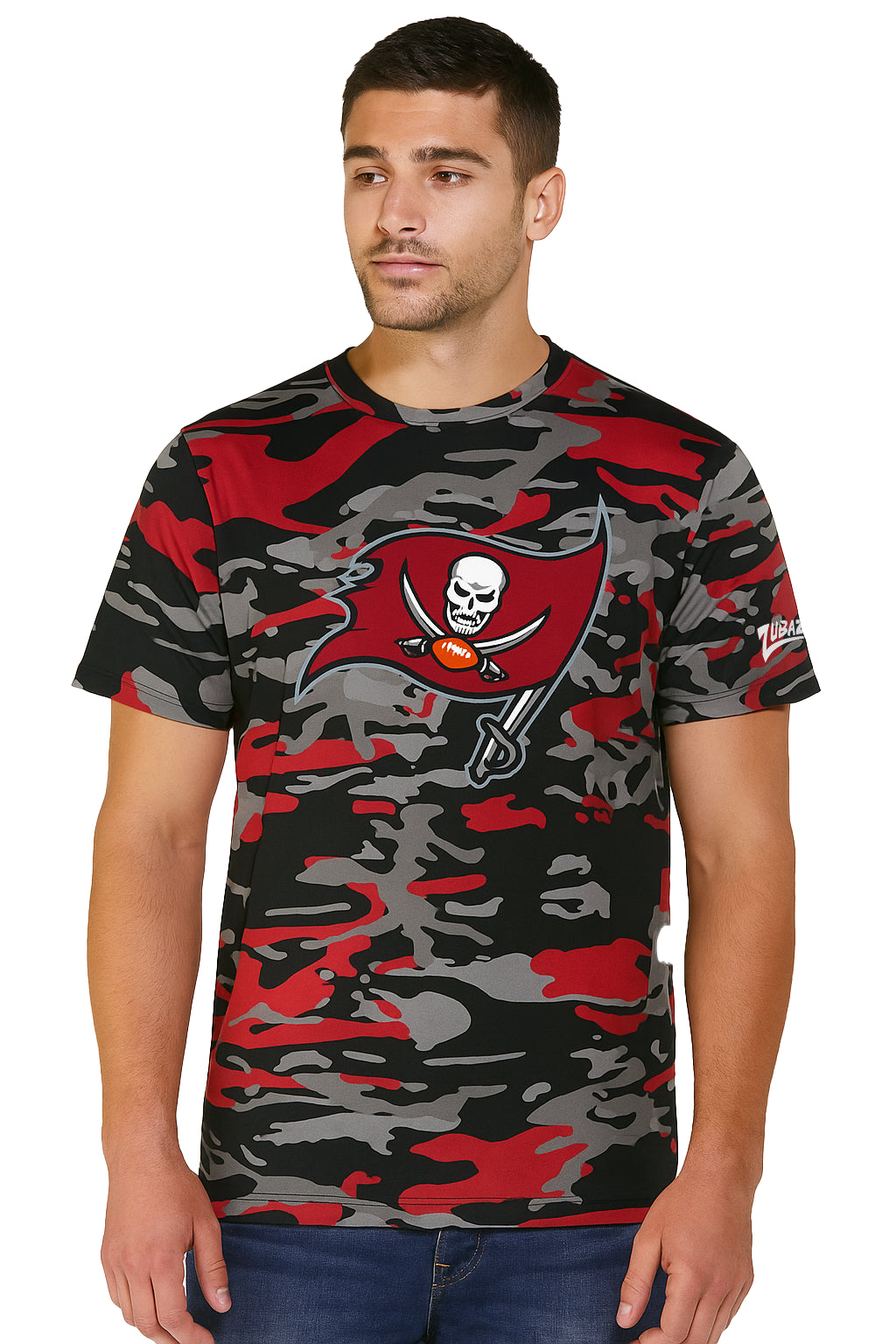 Zubaz NFL Men's Camo Alternate Color Short Sleeve T-Shirt, Tampa Bay B