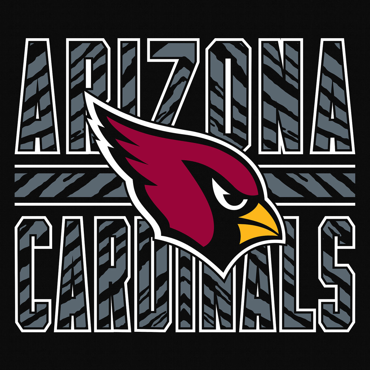 Zubaz NFL Men's Black Graphic Fleece Hoodie, Arizona Cardinals