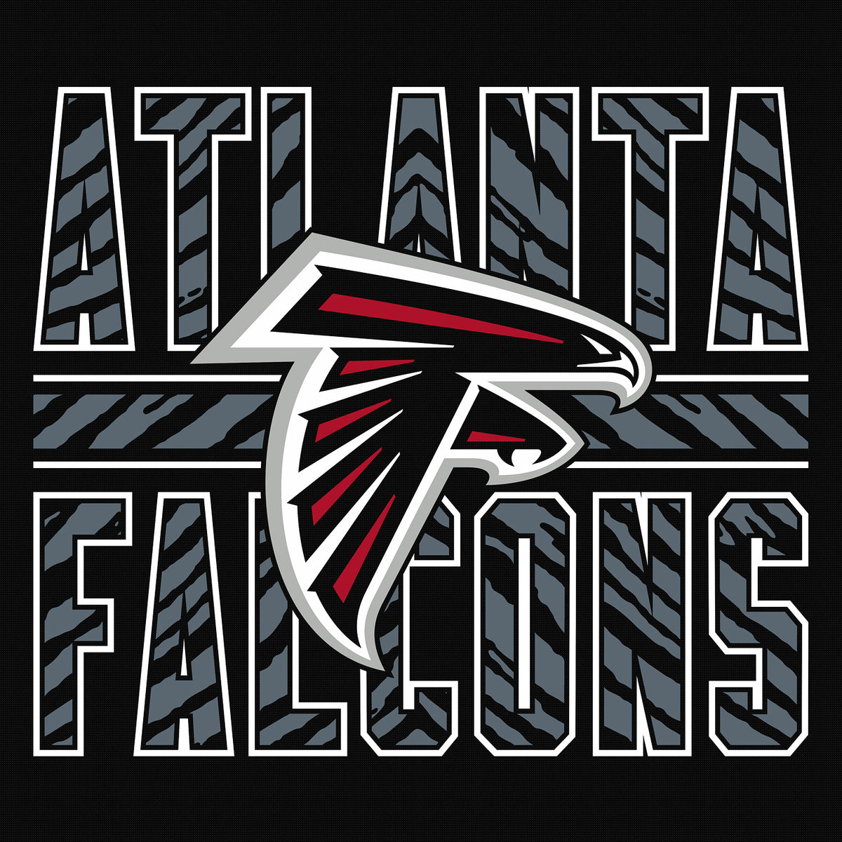 Zubaz NFL Men's Black Graphic Fleece Hoodie, Atlanta Falcons