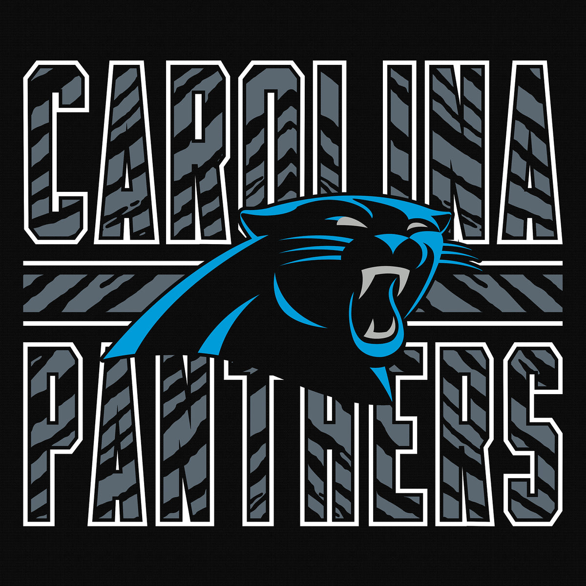 Zubaz NFL Men's Black Graphic Fleece Hoodie, Carolina Panthers