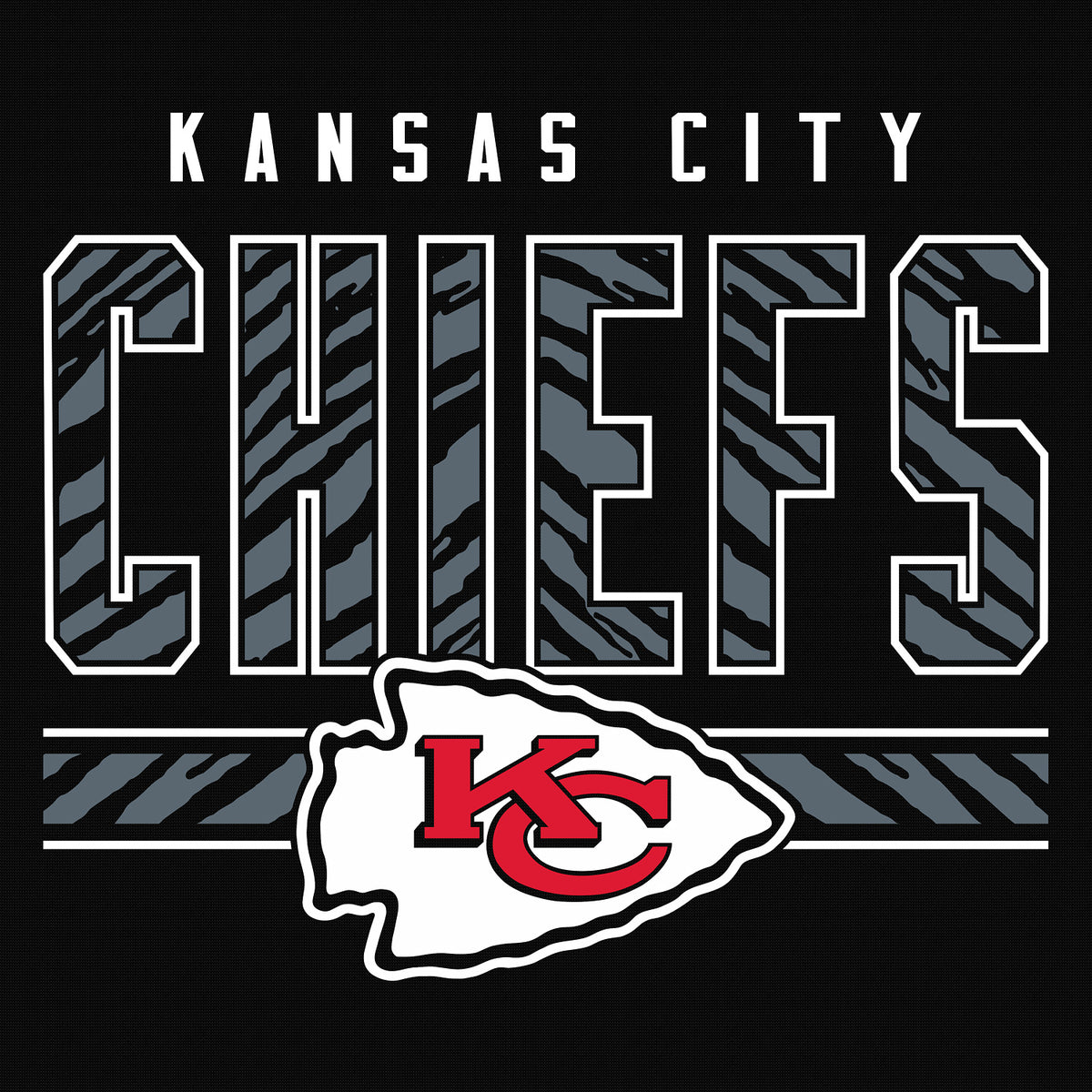Zubaz NFL Men's Black Graphic Fleece Hoodie, Kansas City Chiefs
