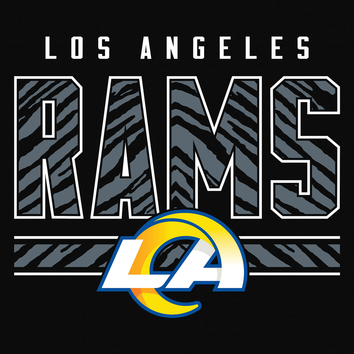 Zubaz NFL Men's Black Graphic Fleece Hoodie, Los Angeles Rams