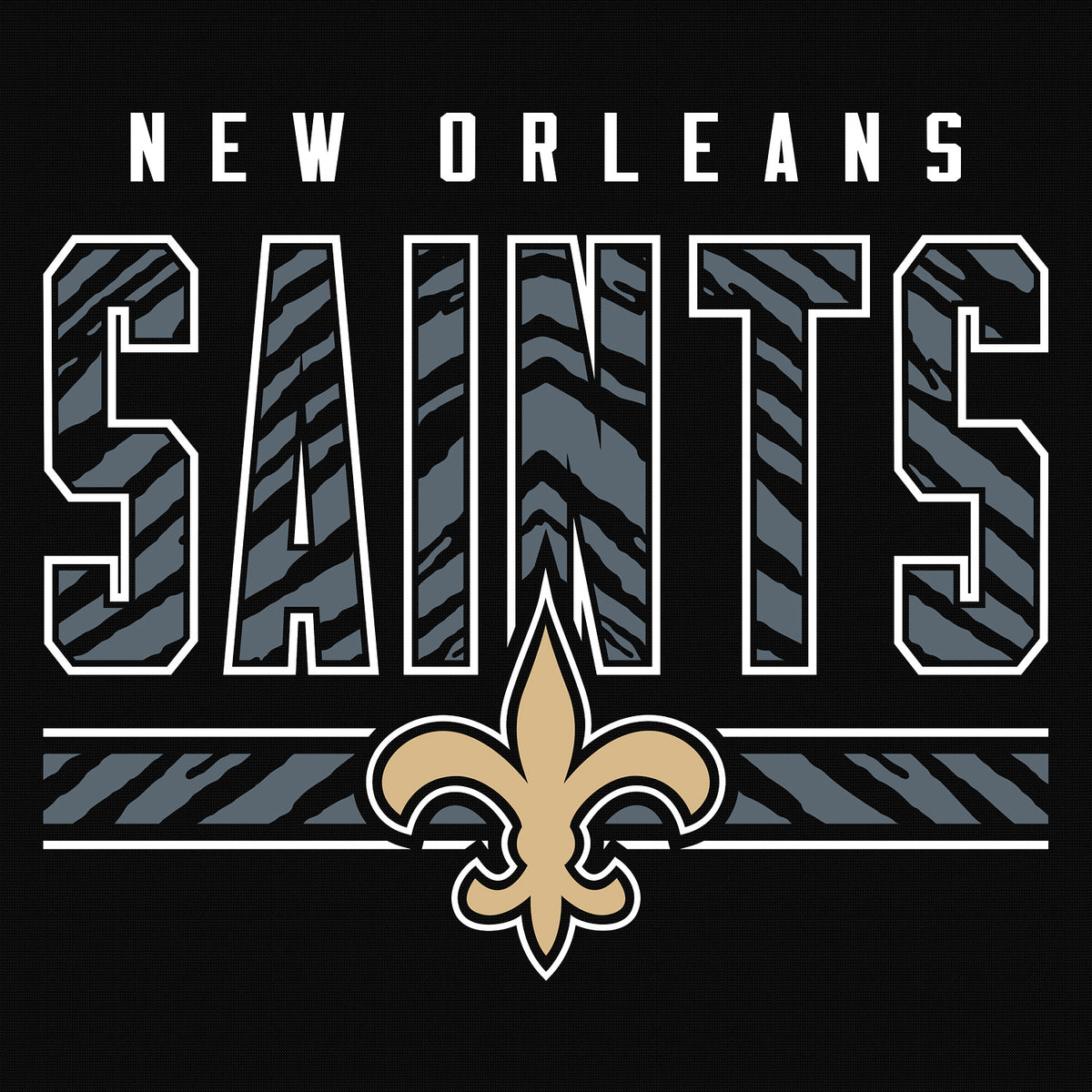 Zubaz NFL Men's Black Graphic Fleece Hoodie, New Orleans Saints