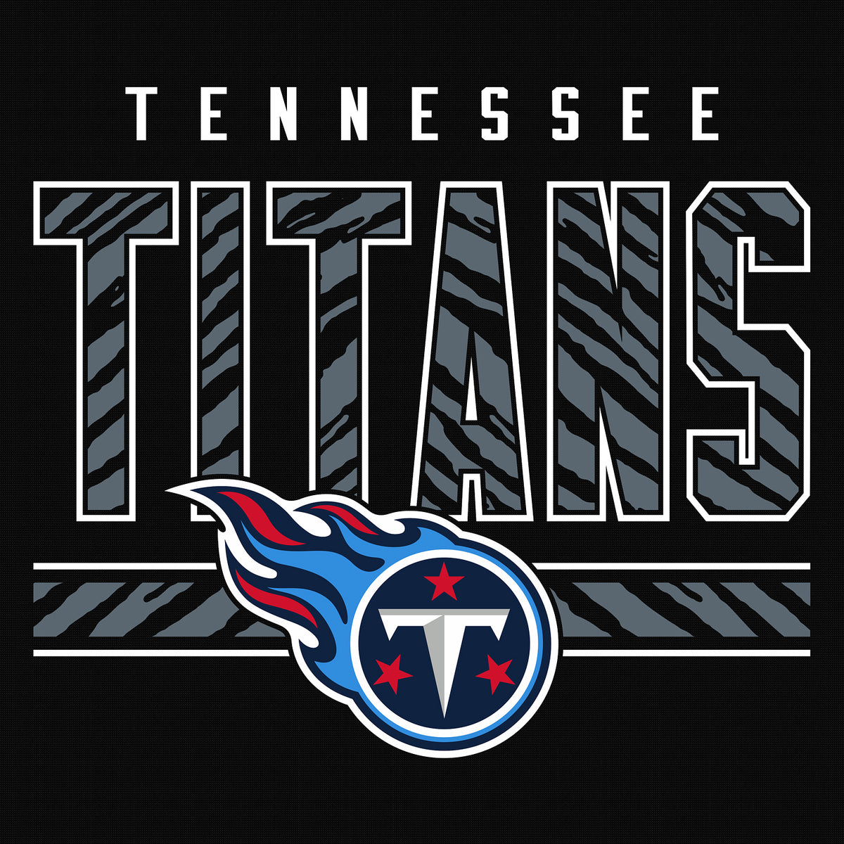 Zubaz NFL Men's Black Graphic Fleece Hoodie, Tennessee Titans