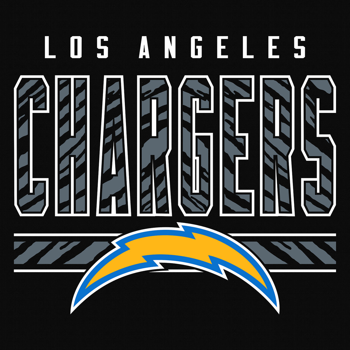 Zubaz NFL Men's Black Graphic Fleece Hoodie, Los Angeles Chargers
