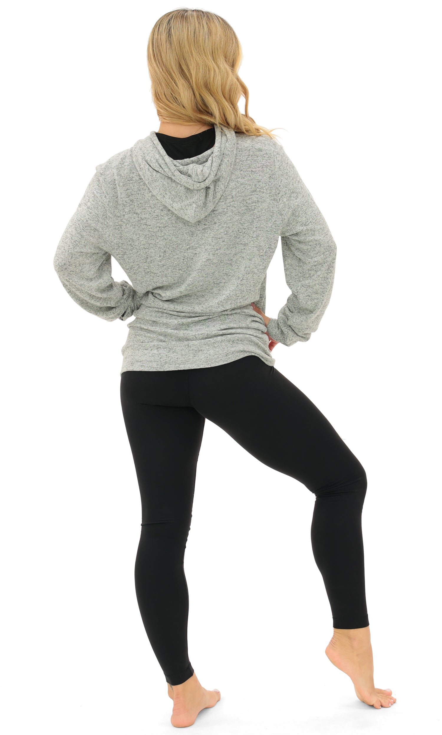 Zubaz NFL Women's Goal Line Soft Marled Gray Hoodie, Detroit Lions