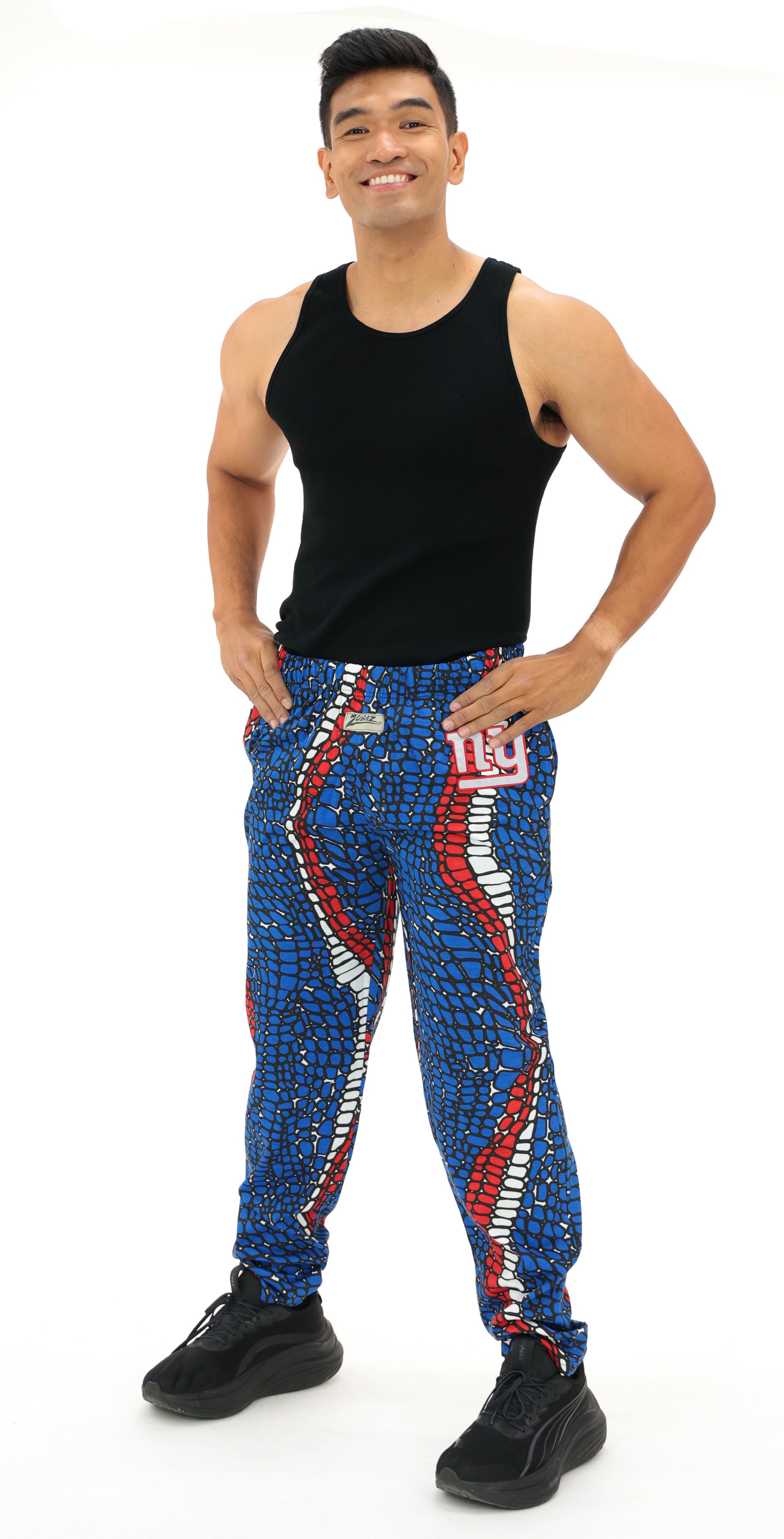 Zubaz NFL Adult Unisex Z88 Embroidered Gator 3 Color Pants, New York Giants