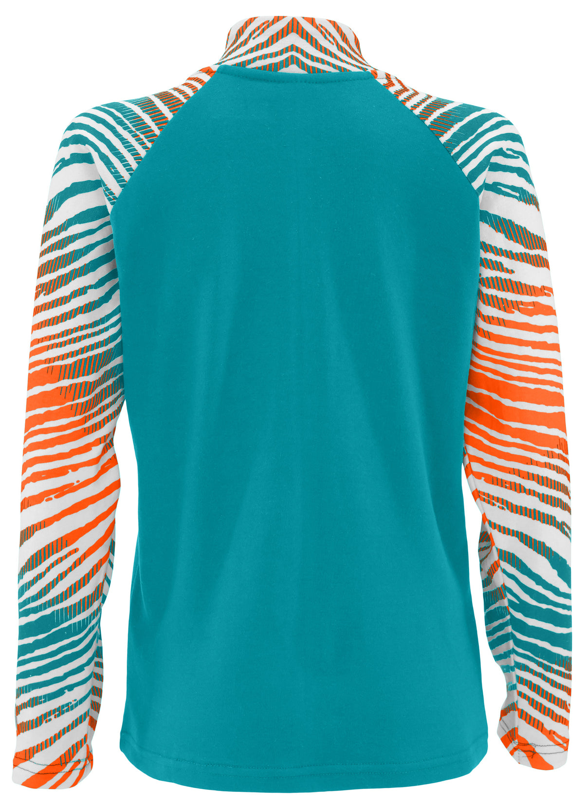 Zubaz NFL Women's Zebra Ombre Long Sleeve Quarter Zip Pullover - Miami Dolphins