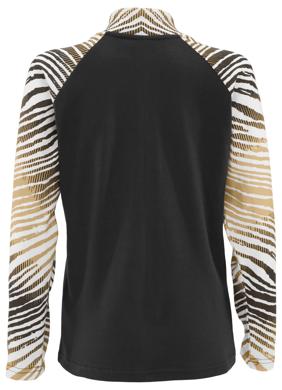 Zubaz NFL Women's Zebra Ombre Long Sleeve Quarter Zip Pullover - New Orleans Saints