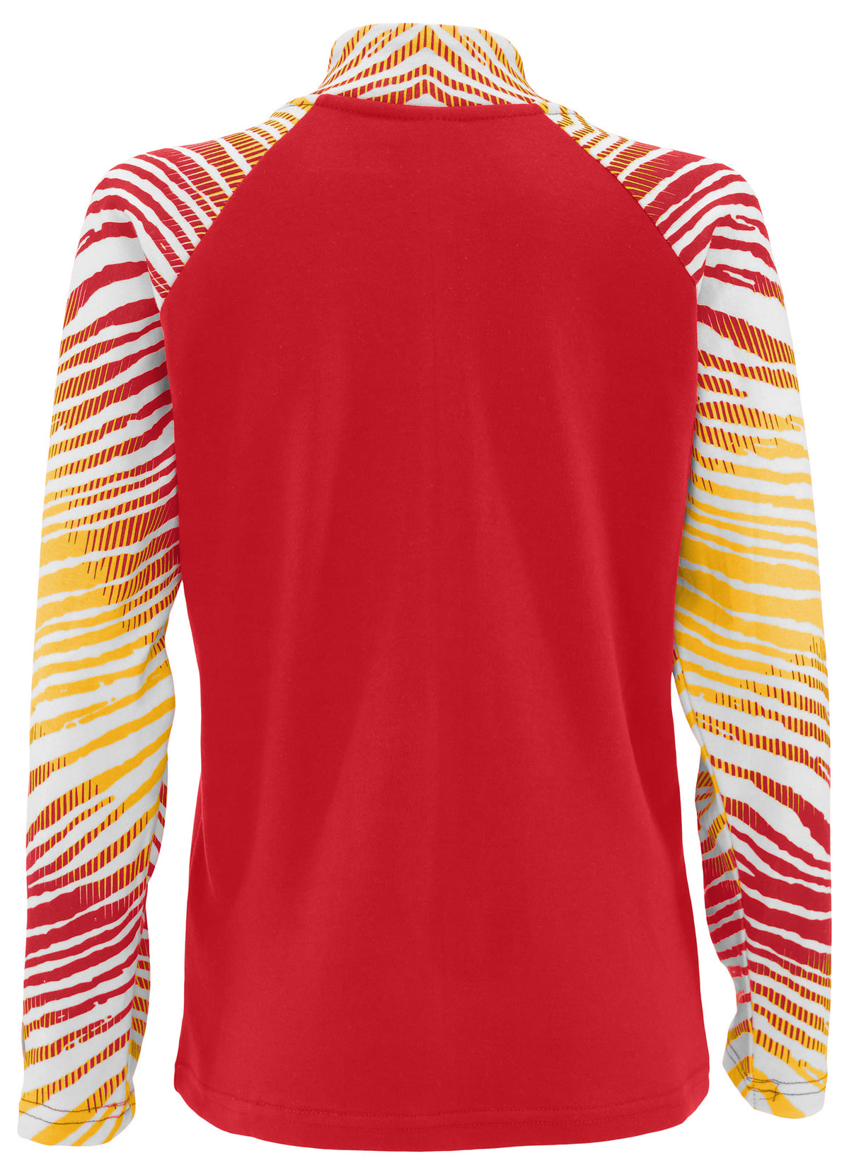 Zubaz NFL Women's Zebra Ombre Long Sleeve Quarter Zip Pullover - Kansas City Chiefs