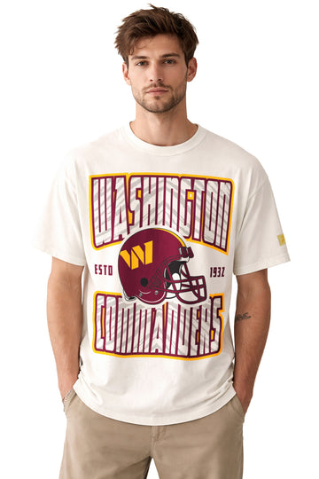 Zubaz NFL Washington Commanders Off White 90s Helmet Short-Sleeve T-Shirt