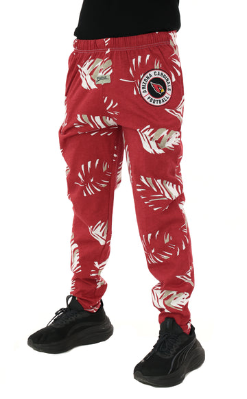 Zubaz NFL Arizona Cardinals Adult Unisex 3 Color Leaf Z88 Embroidered Logo Pants