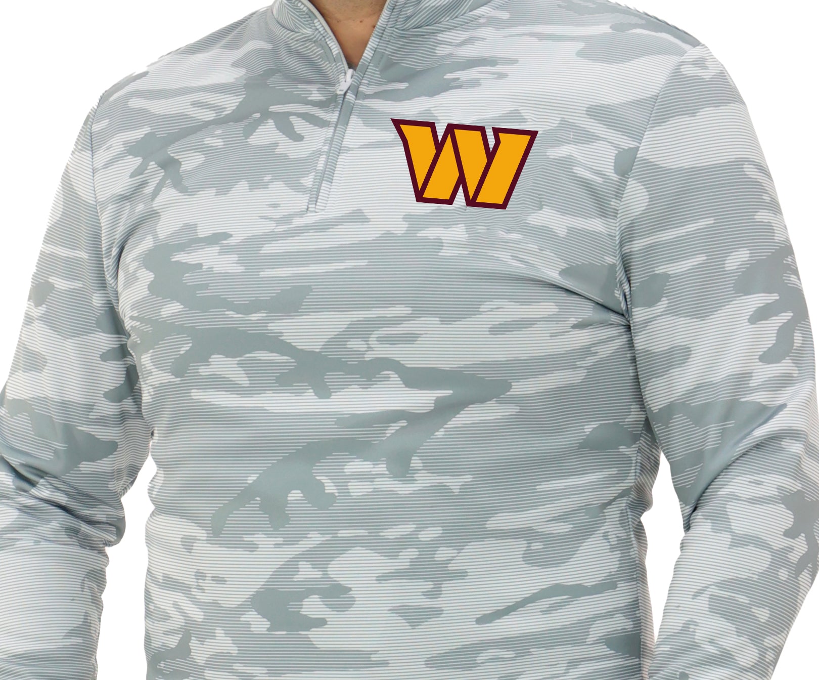 Zubaz NFL Men's Tonal Camo Line 1/4 Zip, WASHINGTON COMMANDERS
