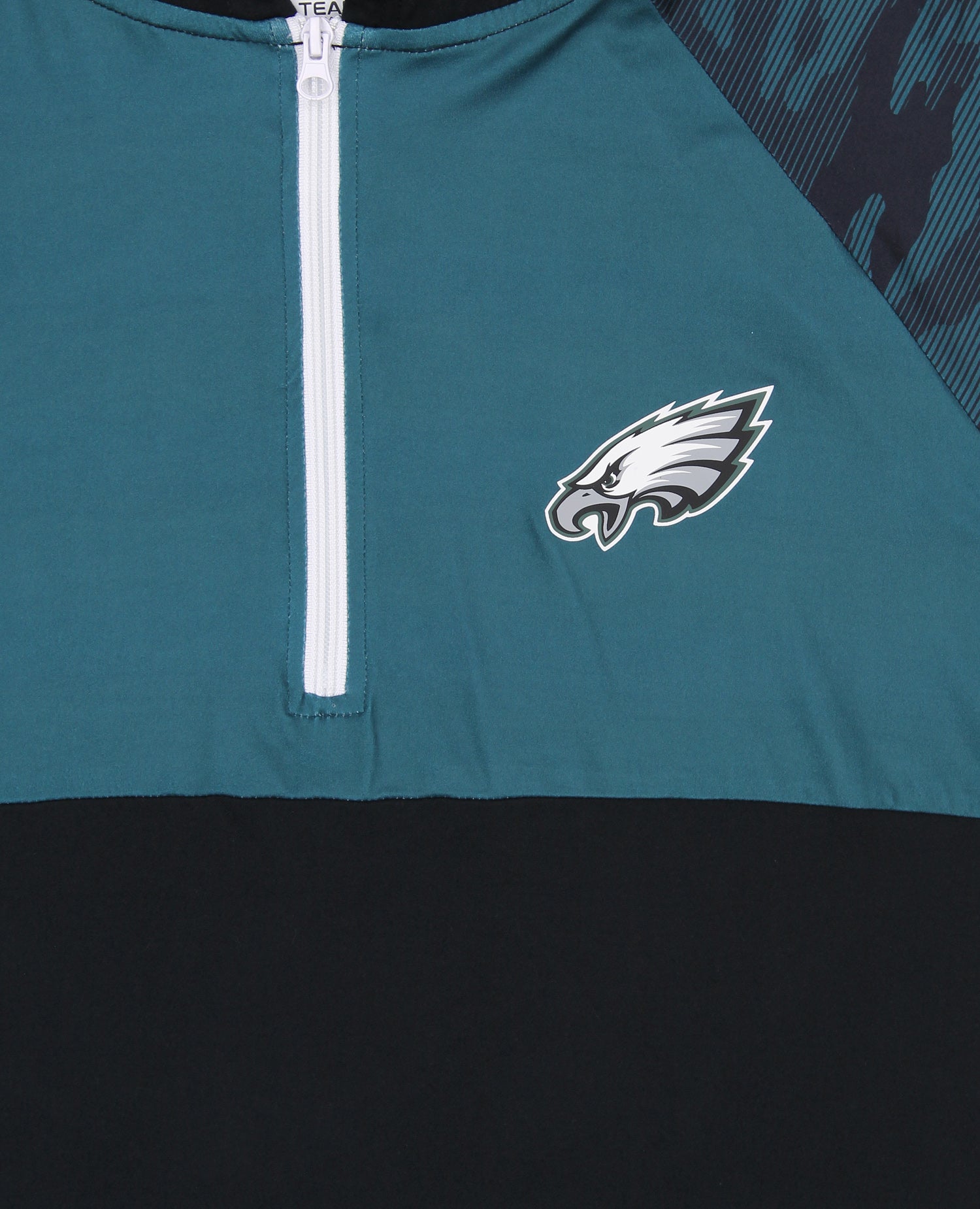 Zubaz NFL Men's Camo Line Sleeves Lightweight 1/4 Zip Color Block Hoodie, PHILADELPHIA EAGLES