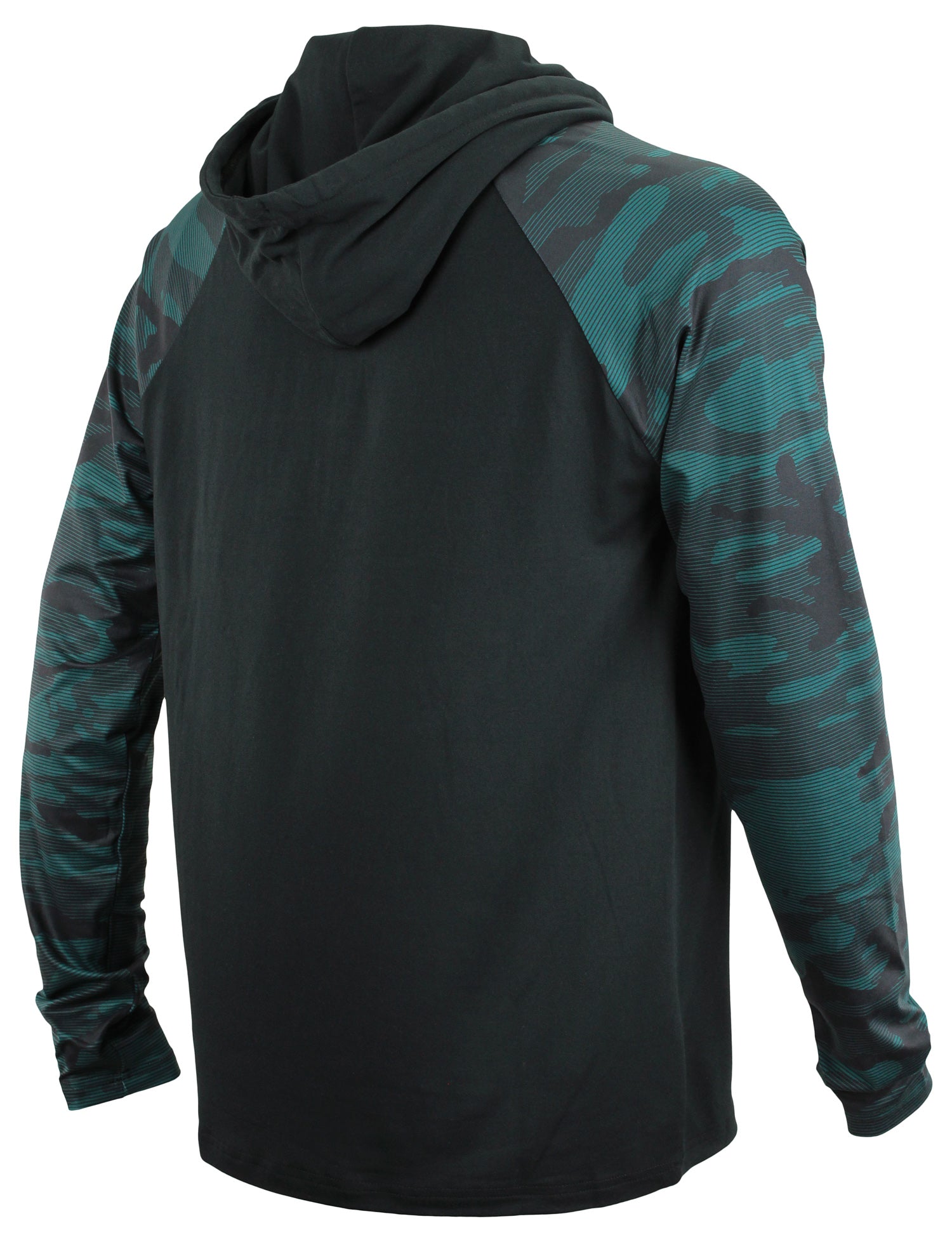 Zubaz NFL Men's Camo Line Sleeves Lightweight 1/4 Zip Color Block Hoodie, PHILADELPHIA EAGLES