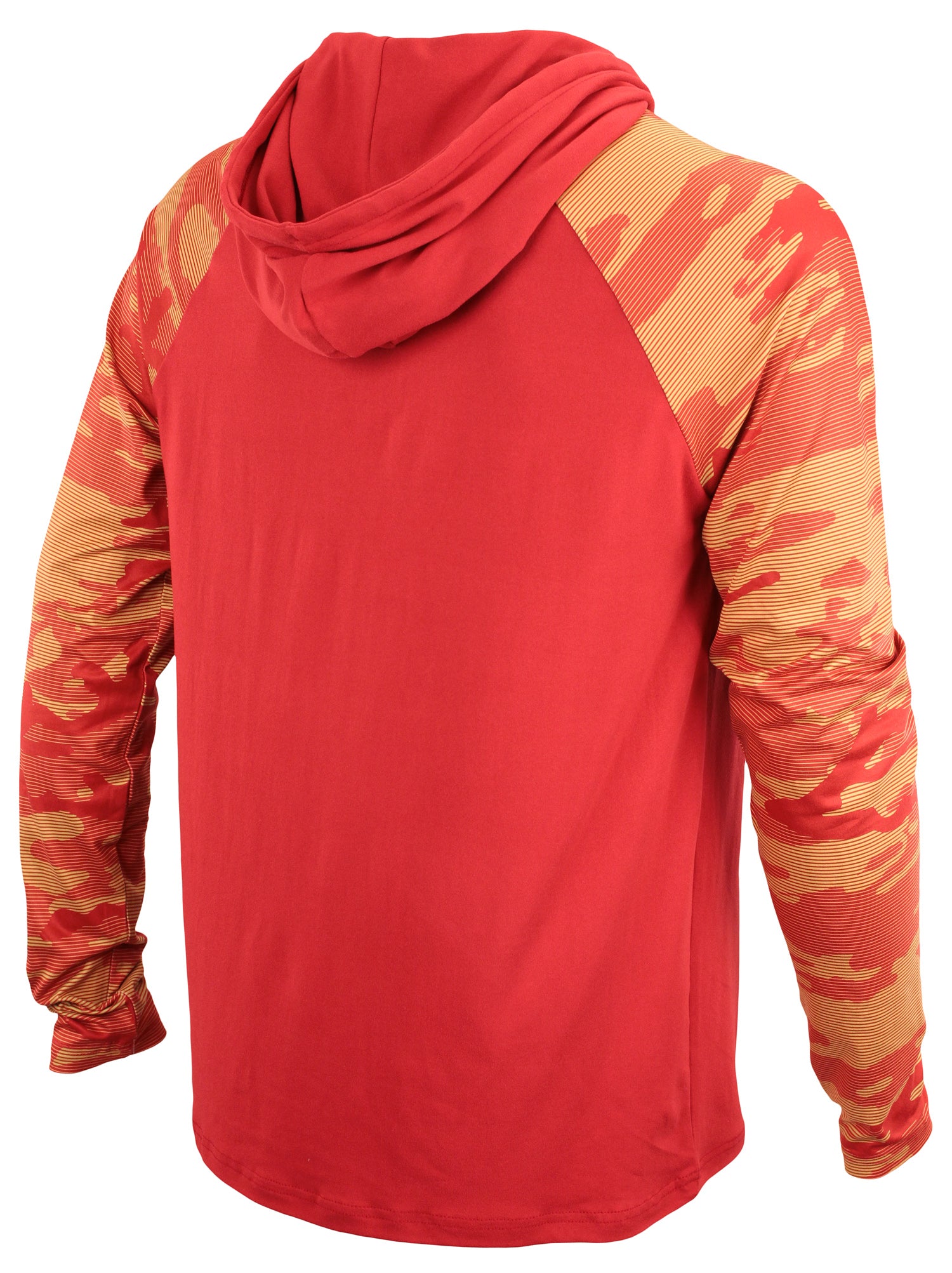 Zubaz NFL Men's Camo Line Sleeves Lightweight 1/4 Zip Color Block Hoodie, SAN FRANCISCO 49ERS