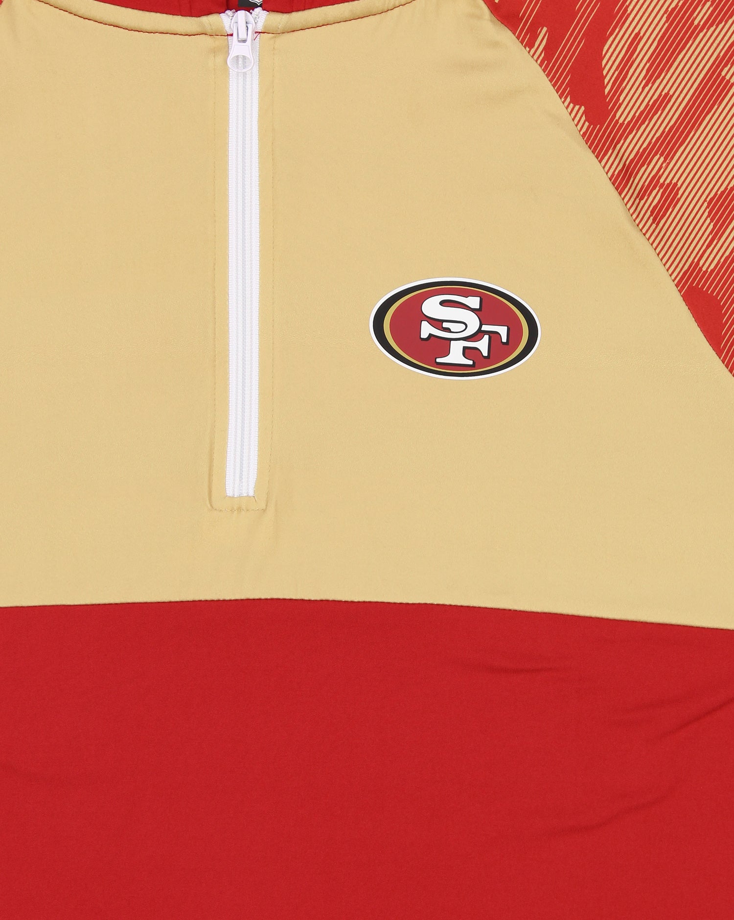Zubaz NFL Men's Camo Line Sleeves Lightweight 1/4 Zip Color Block Hoodie, SAN FRANCISCO 49ERS