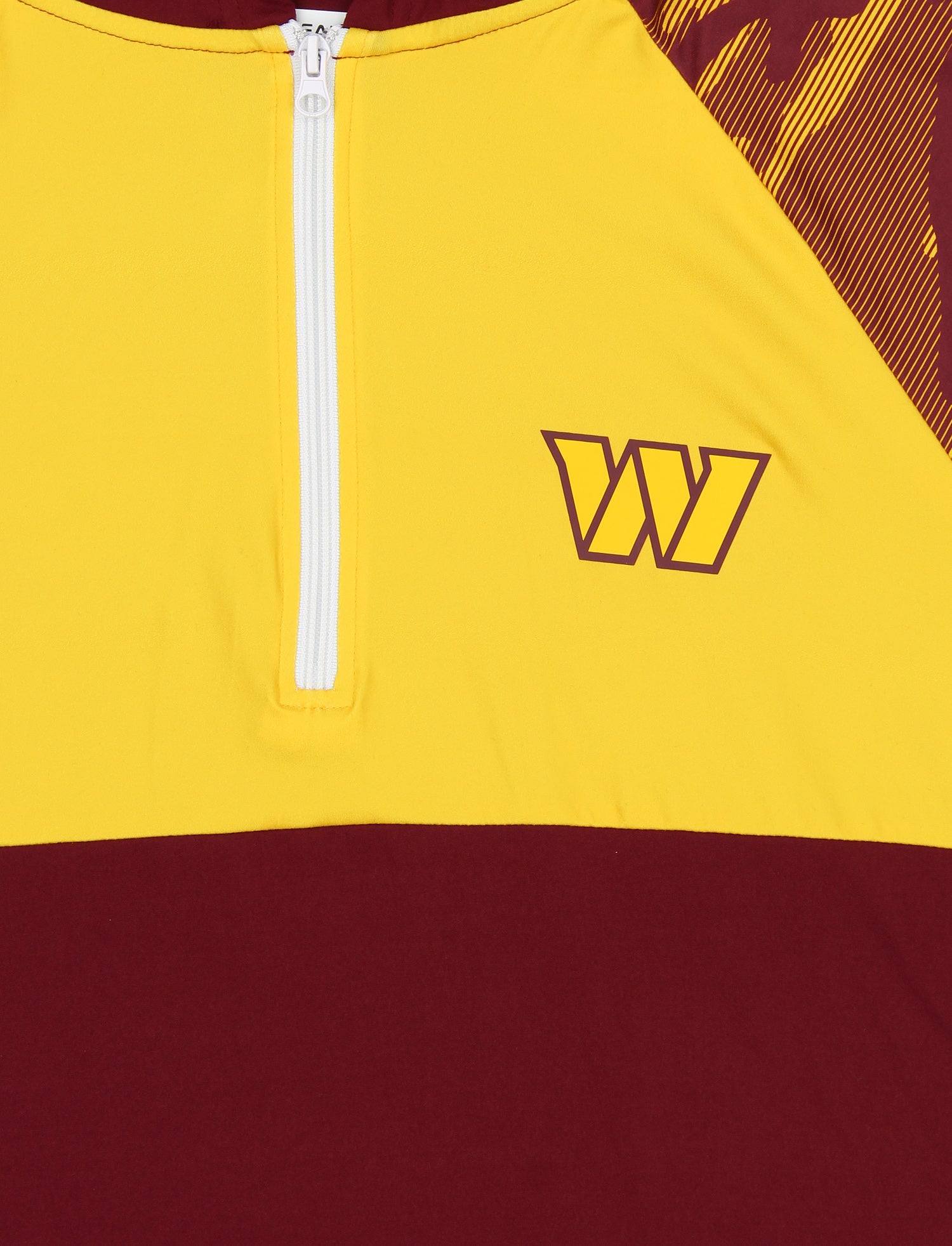 Zubaz NFL Washington Commanders Men's Team Color Block Camo Line-Sleeve Lightweight 1/4-Zip Hoodie