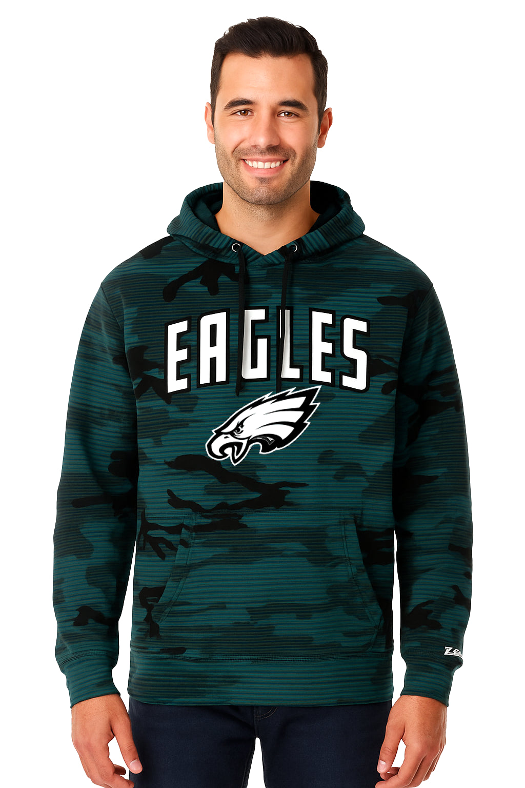 Zubaz NFL Men's Arch All Over Camo Hoodie, PHILADELPHIA EAGLES