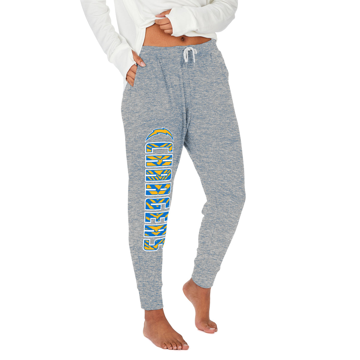Zubaz NFL Los Angeles Chargers Women's Team Color Upright Soft Marled Joggers