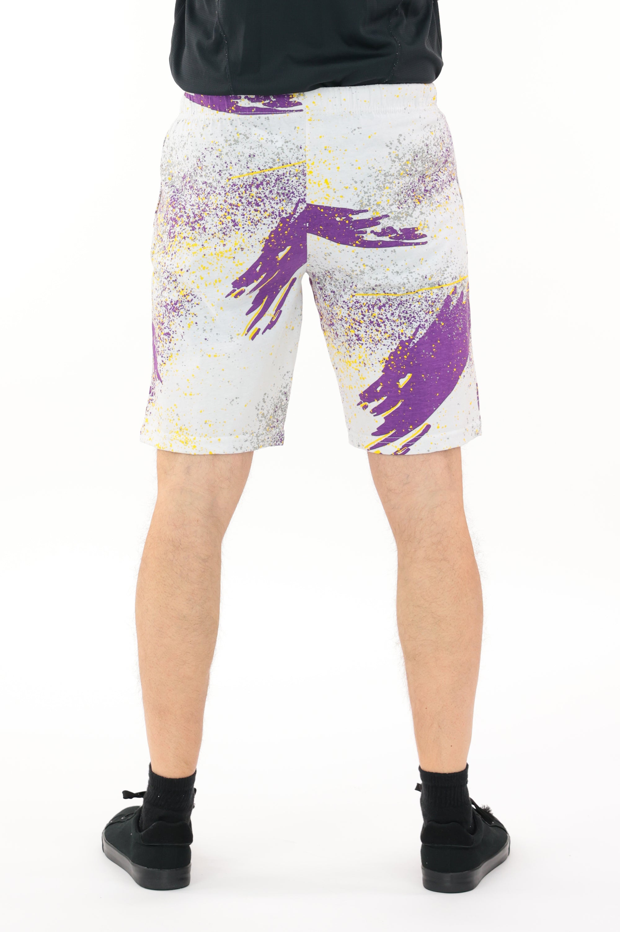 Zubaz NFL Adult Unisex Z88 Embroidered Confetti 3 Team Color Shorts, Minnesota Vikings