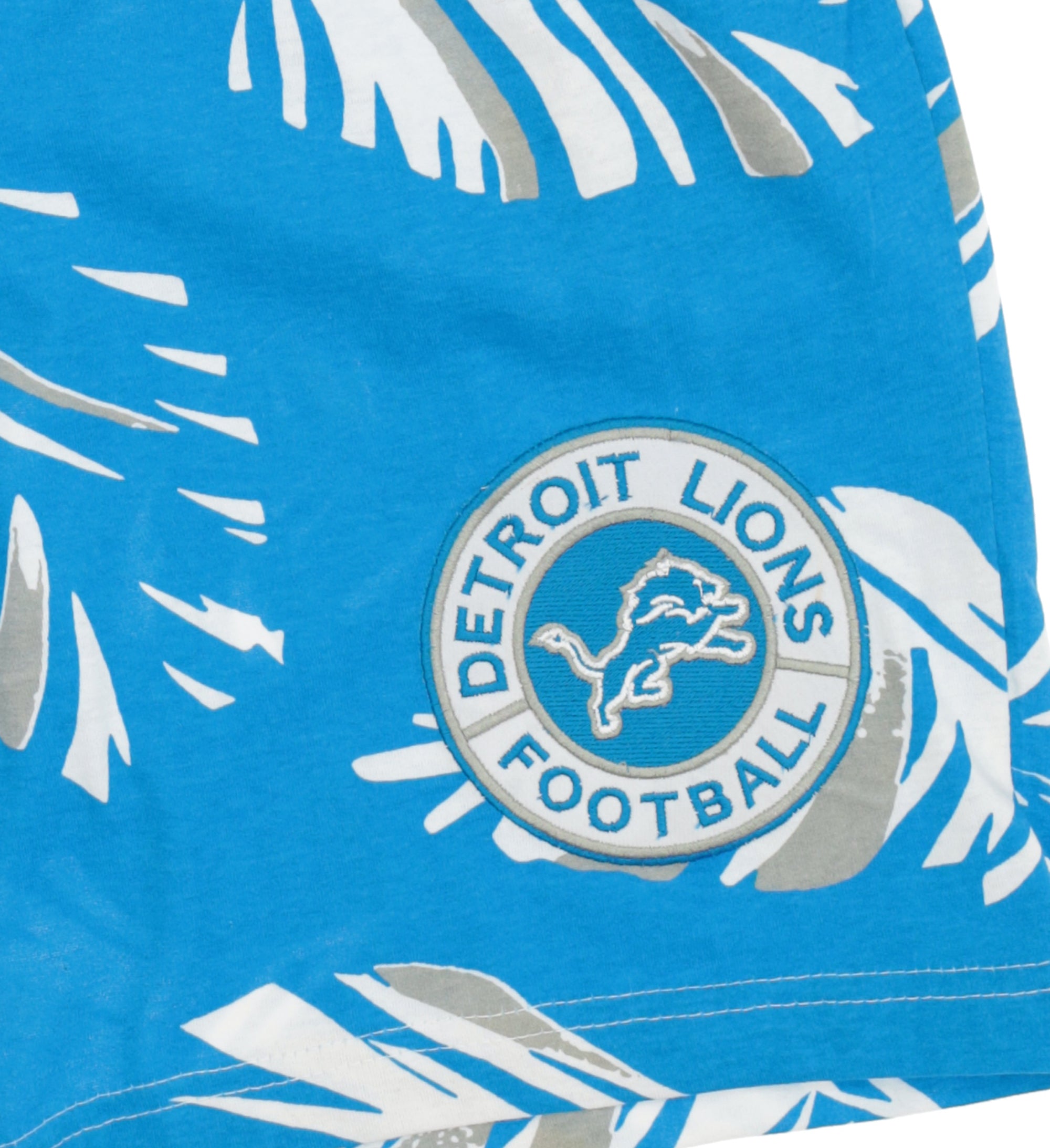 Zubaz NFL Adult Unisex Z88 Embroidered Leaf 3 Team Color Shorts, Detroit Lions