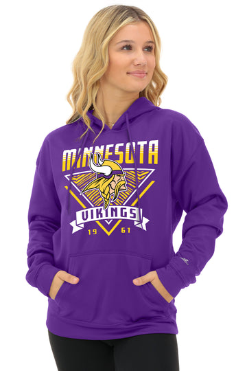 Zubaz NFL Minnesota Vikings Women's 2 Color Zebra Free Play Liner Hoodie