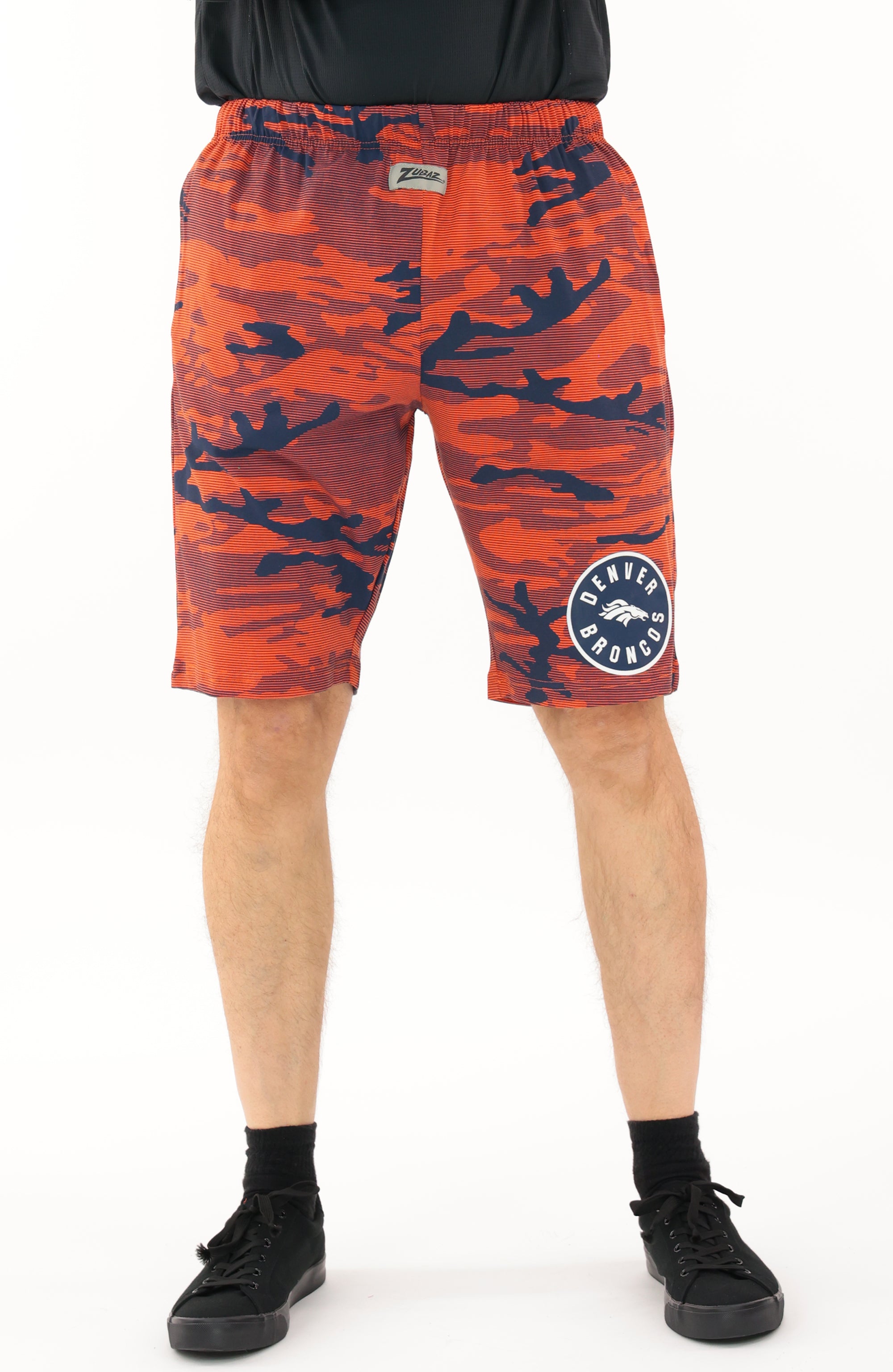 Zubaz NFL Adult Unisex Z88 Camo Lines Shorts, Denver Broncos
