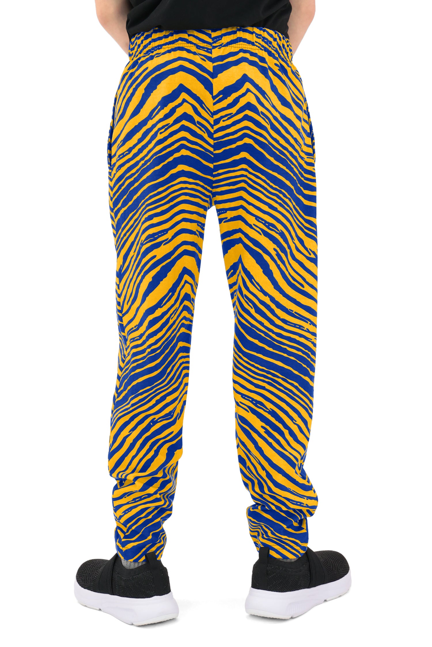 Zubaz Youth Unisex Z88 2 Color Zebra Pant, ROYAL/GOLD