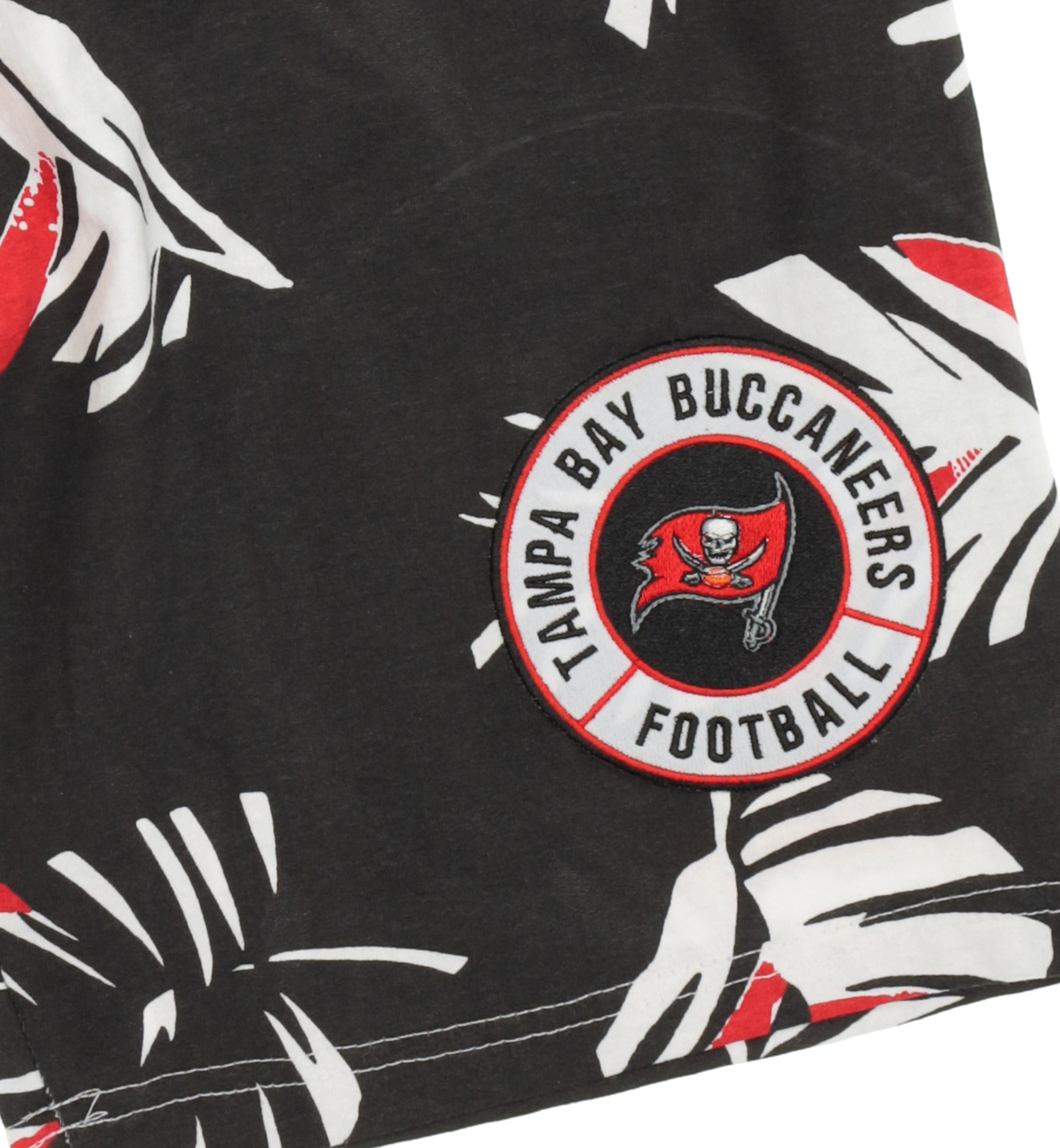 Zubaz NFL Adult Unisex Z88 Embroidered Leaf 3 Team Color Shorts, Tampa Bay Buccaneers