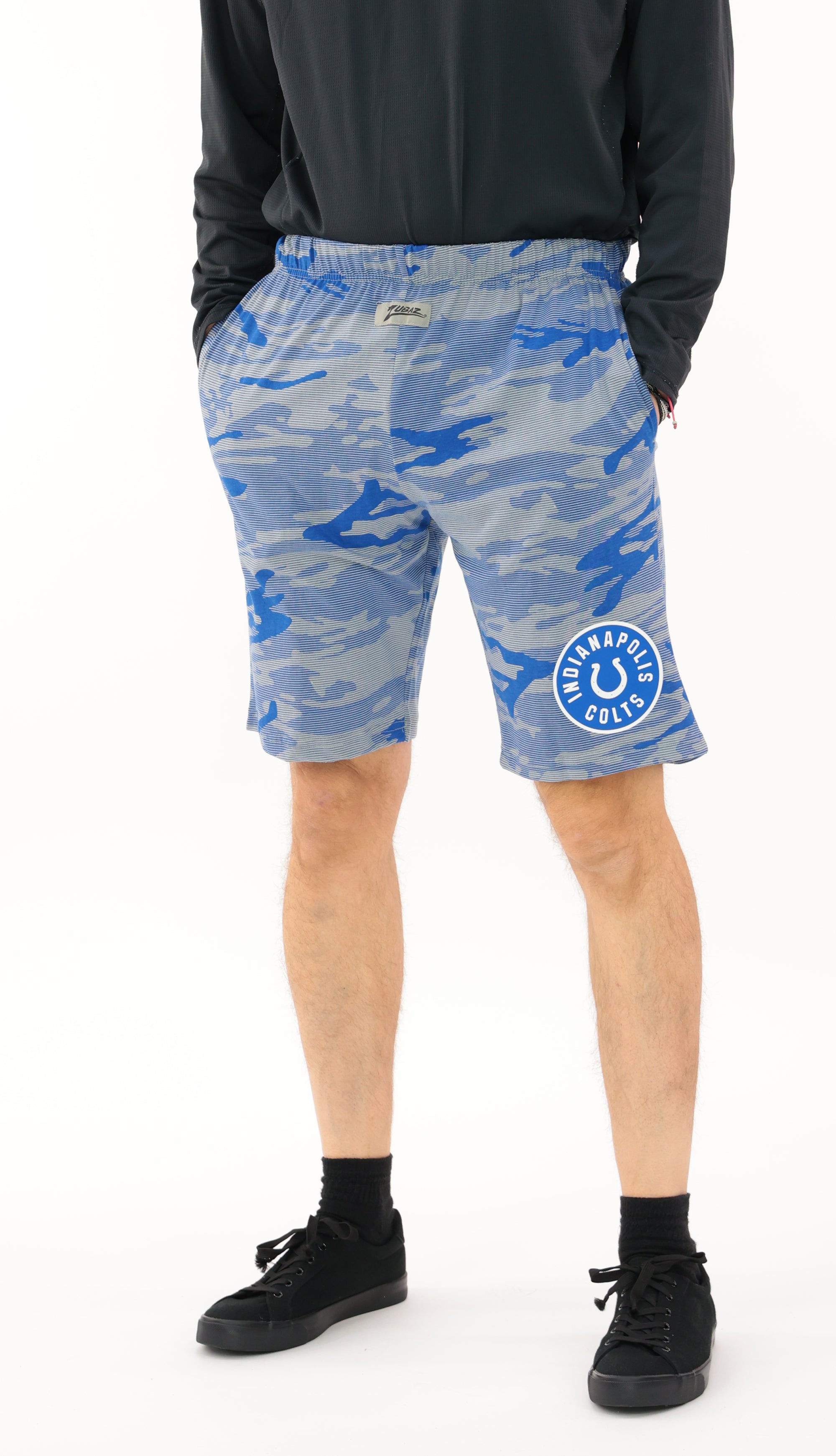 Zubaz NFL Adult Unisex Z88 Camo Lines Shorts, Indianapolis Colts