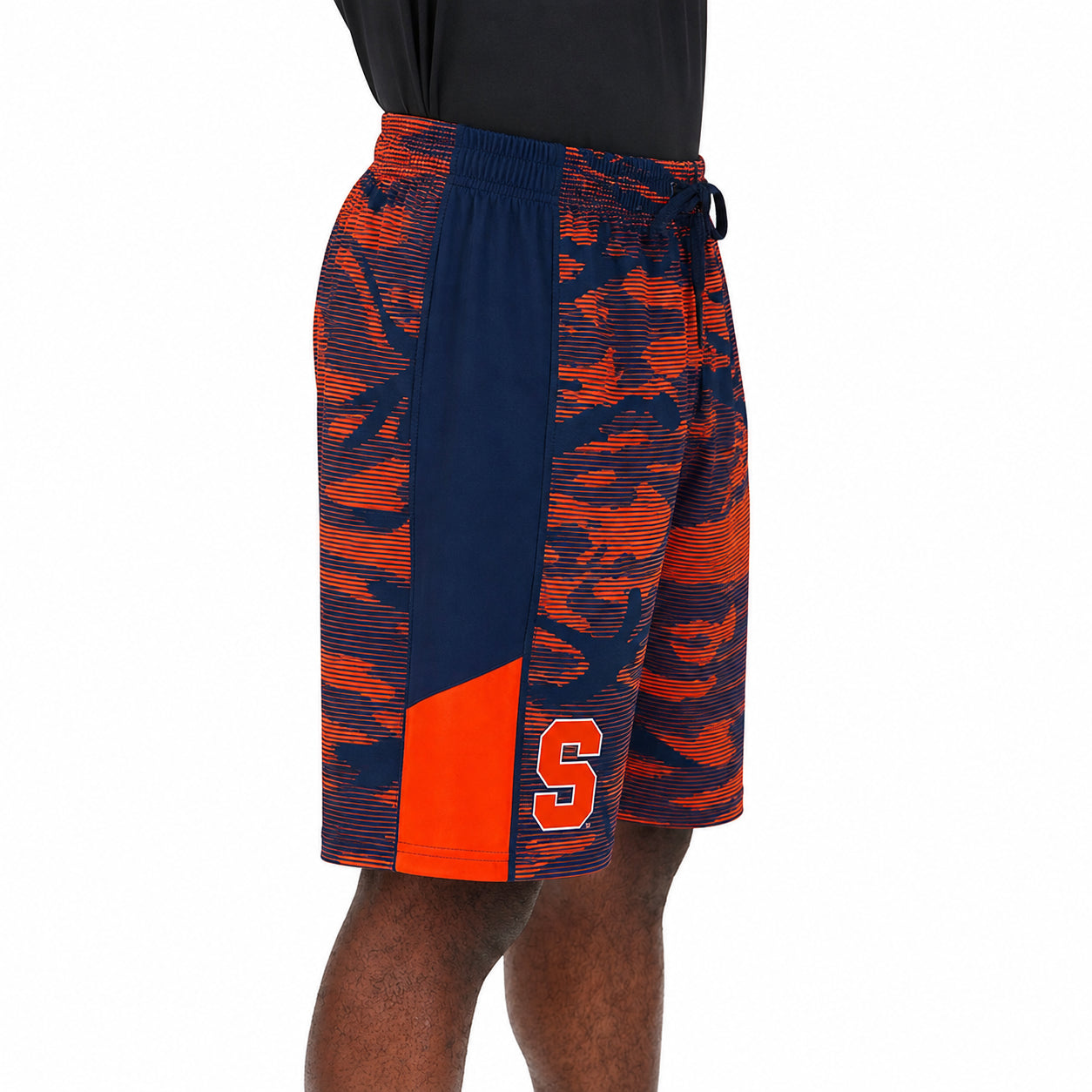 Zubaz NCAA Men's 9inch Primary Camo Line Shorts, Syracuse Orange