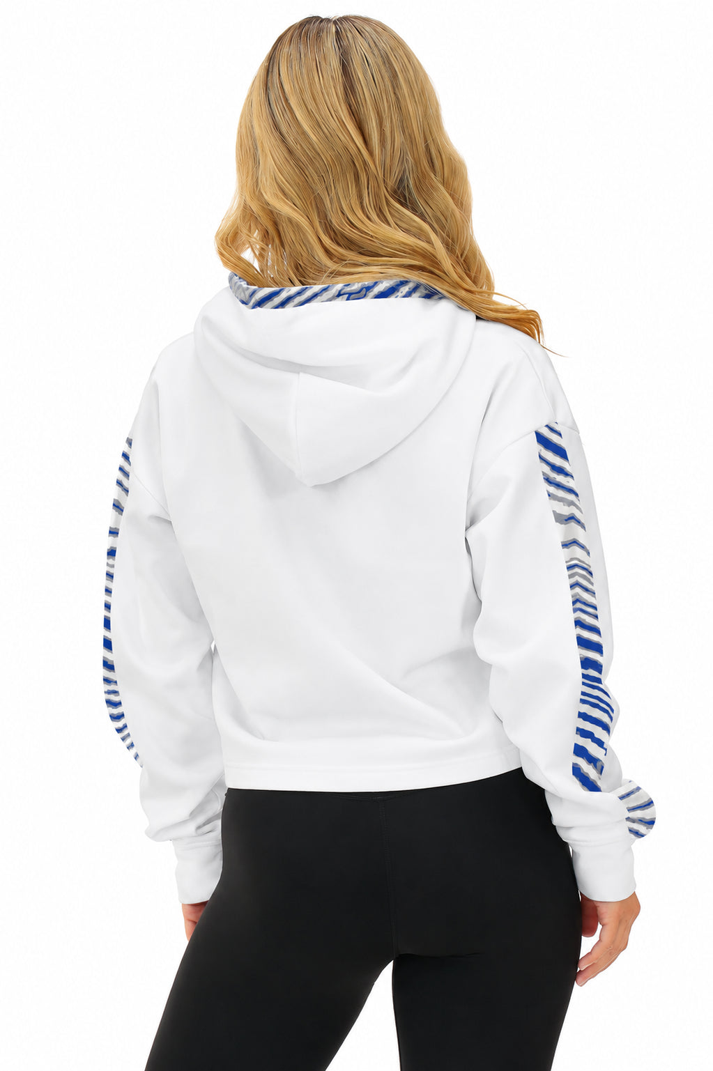 Zubaz NFL Women's Rivalry Pull Over Crop Top Hoodie - Buffalo Bills
