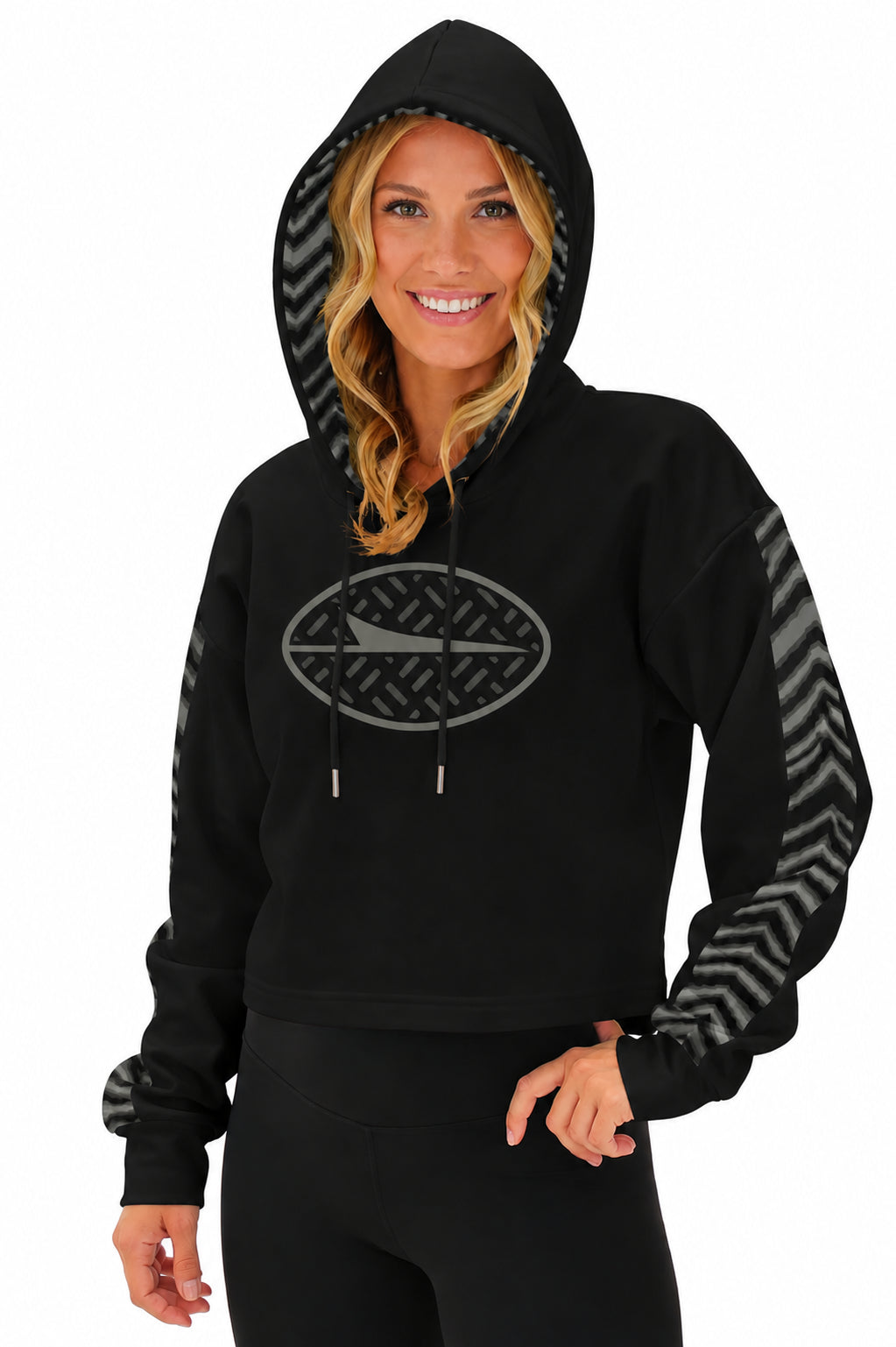 Zubaz NFL Women's Rivalry Pull Over Crop Top Hoodie - New York Jets