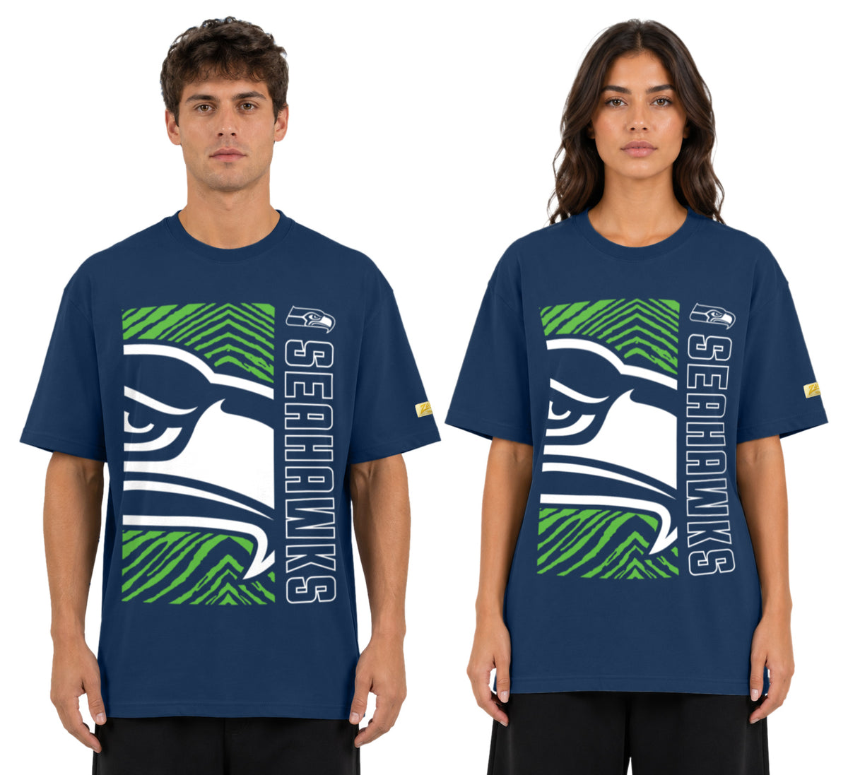 Zubaz NFL Vintage 90s MVP Graphic T-Shirt, Seattle Seahawks