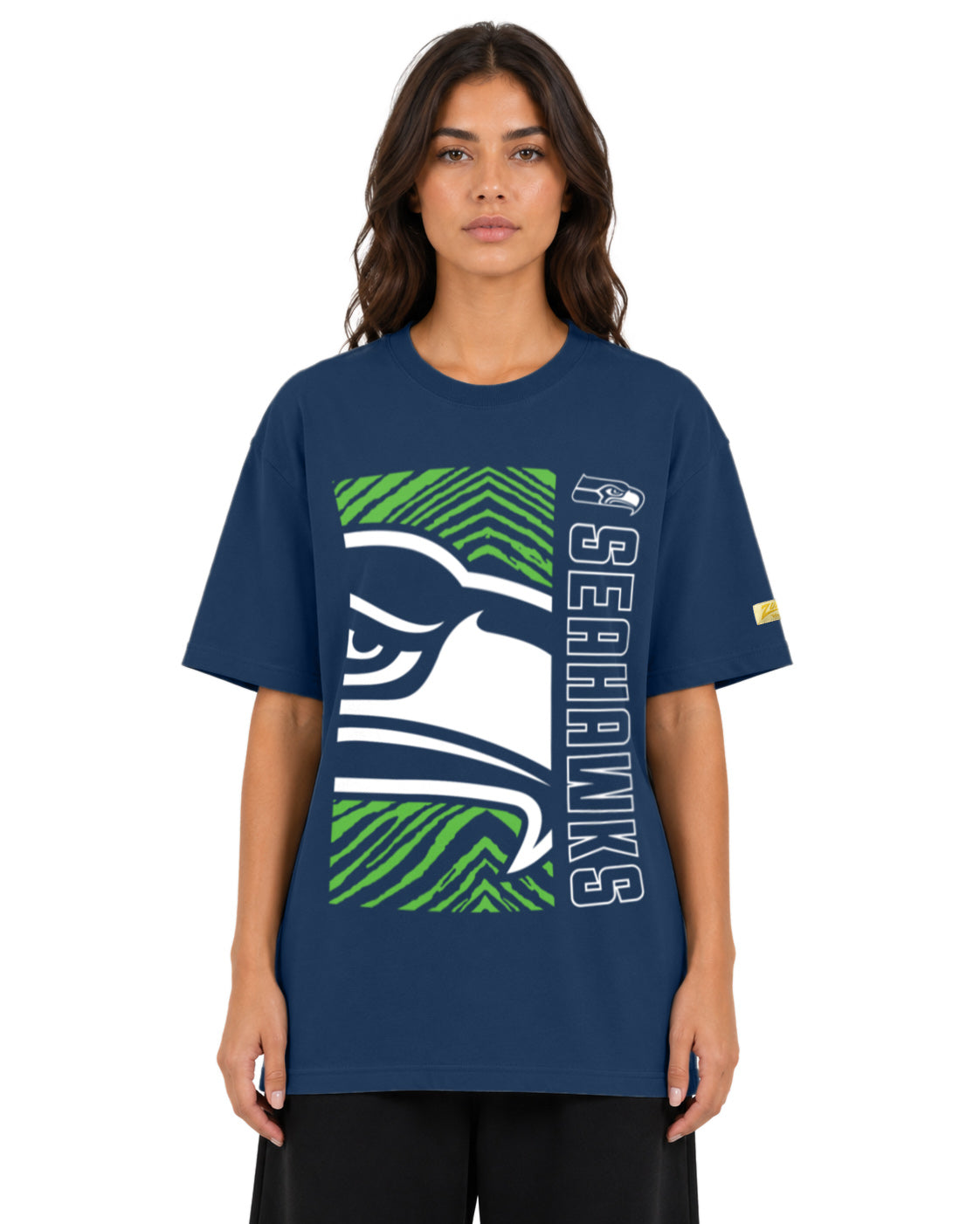 Zubaz NFL Vintage 90s MVP Graphic T-Shirt, Seattle Seahawks