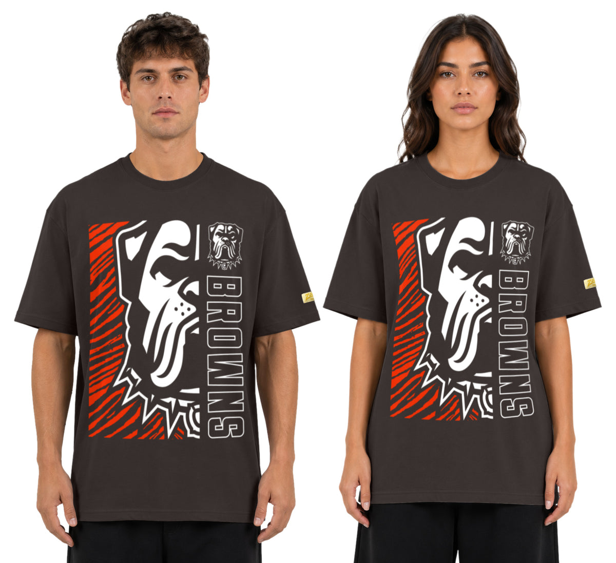 Zubaz NFL Vintage 90s MVP Graphic T-Shirt, Cleveland Browns