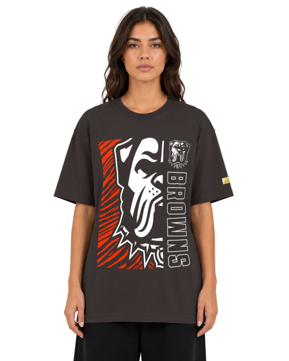 Zubaz NFL Vintage 90s MVP Graphic T-Shirt, Cleveland Browns