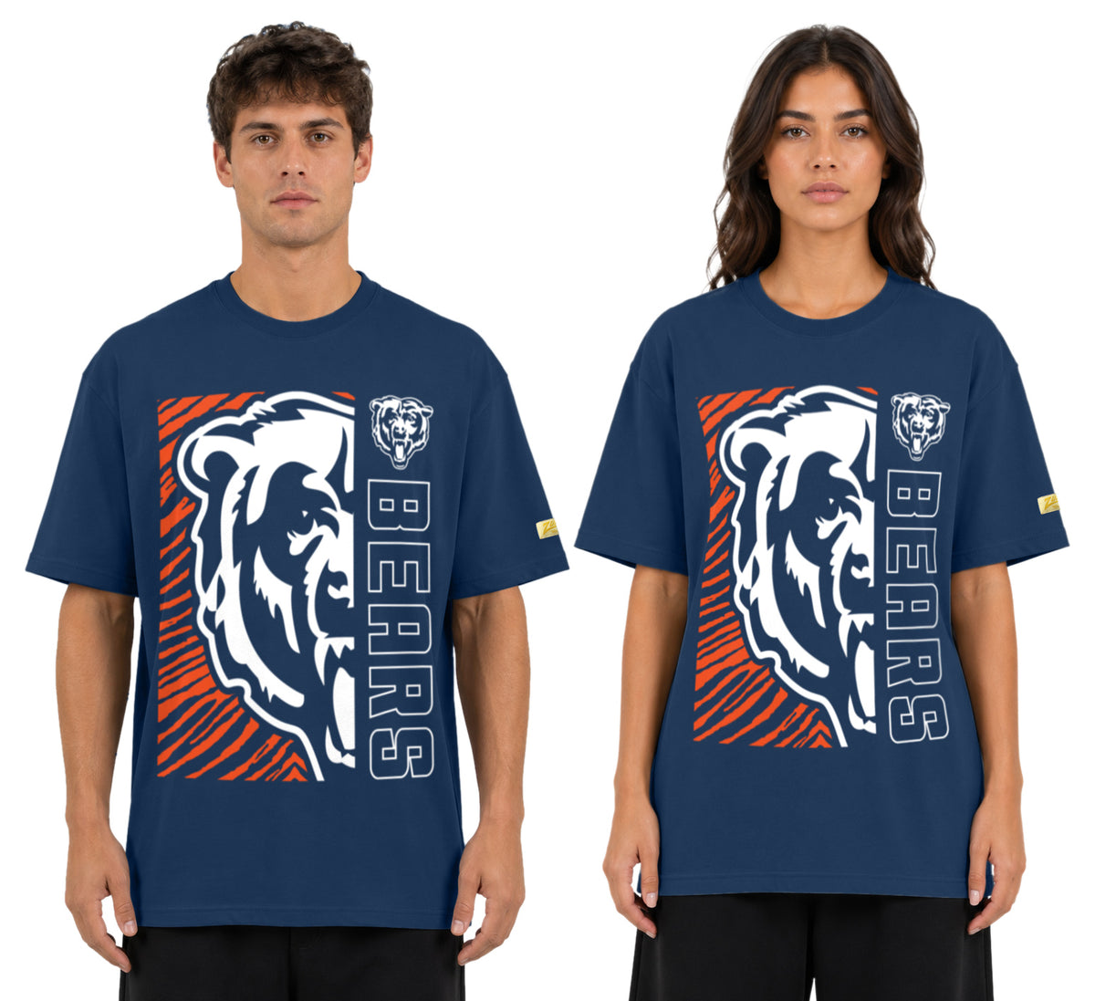 Zubaz NFL Vintage 90s MVP Graphic T-Shirt, Chicago Bears
