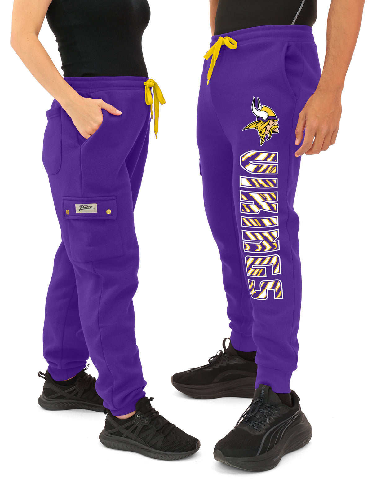 Zubaz NFL Minnesota Vikings Men's Team Color Cargo Joggers