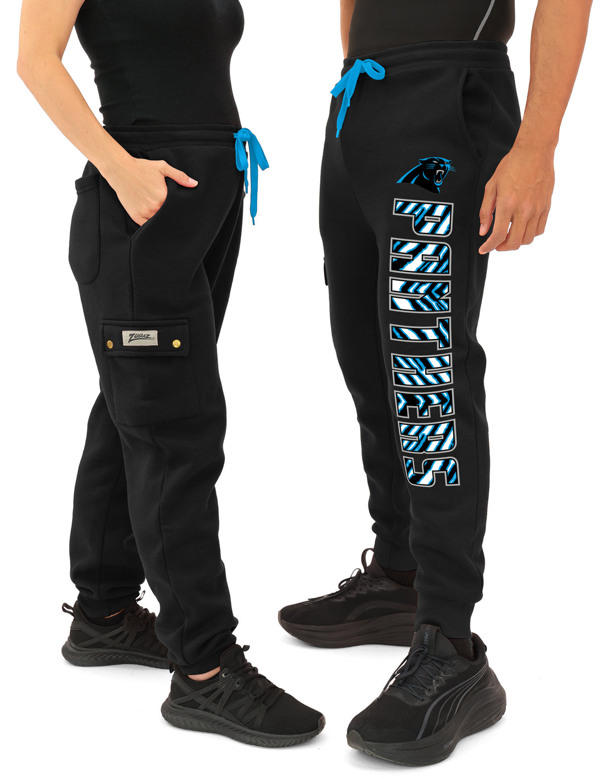 Zubaz NFL Carolina Panthers Men's Team Color Cargo Joggers