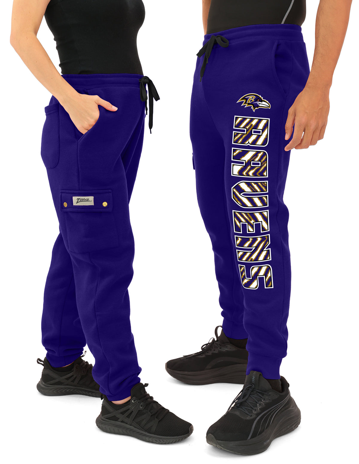 Zubaz NFL Baltimore Ravens Men's Team Color Cargo Joggers